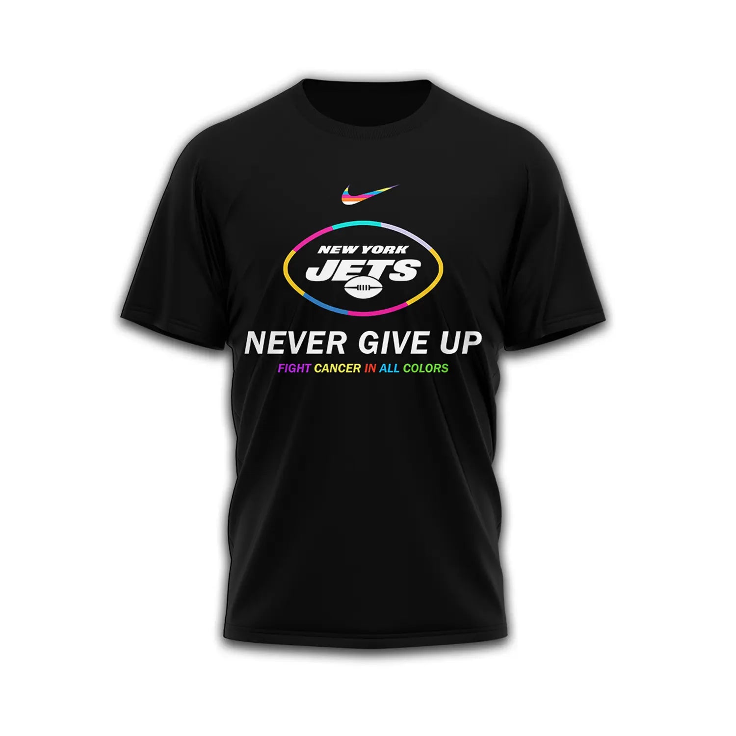 New York Jets | Premium Fight Cancer In All Colors 3D Shirt TD – HuddleStyle.com - Image 2
