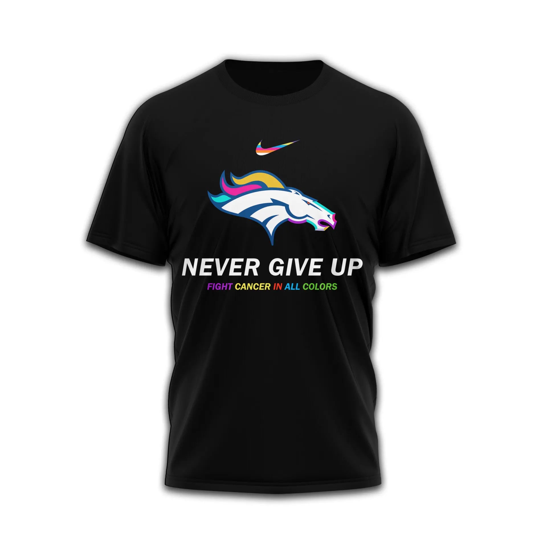Denver Broncos | Premium Fight Cancer In All Colors 3D Shirt TD – HuddleStyle.com - Main