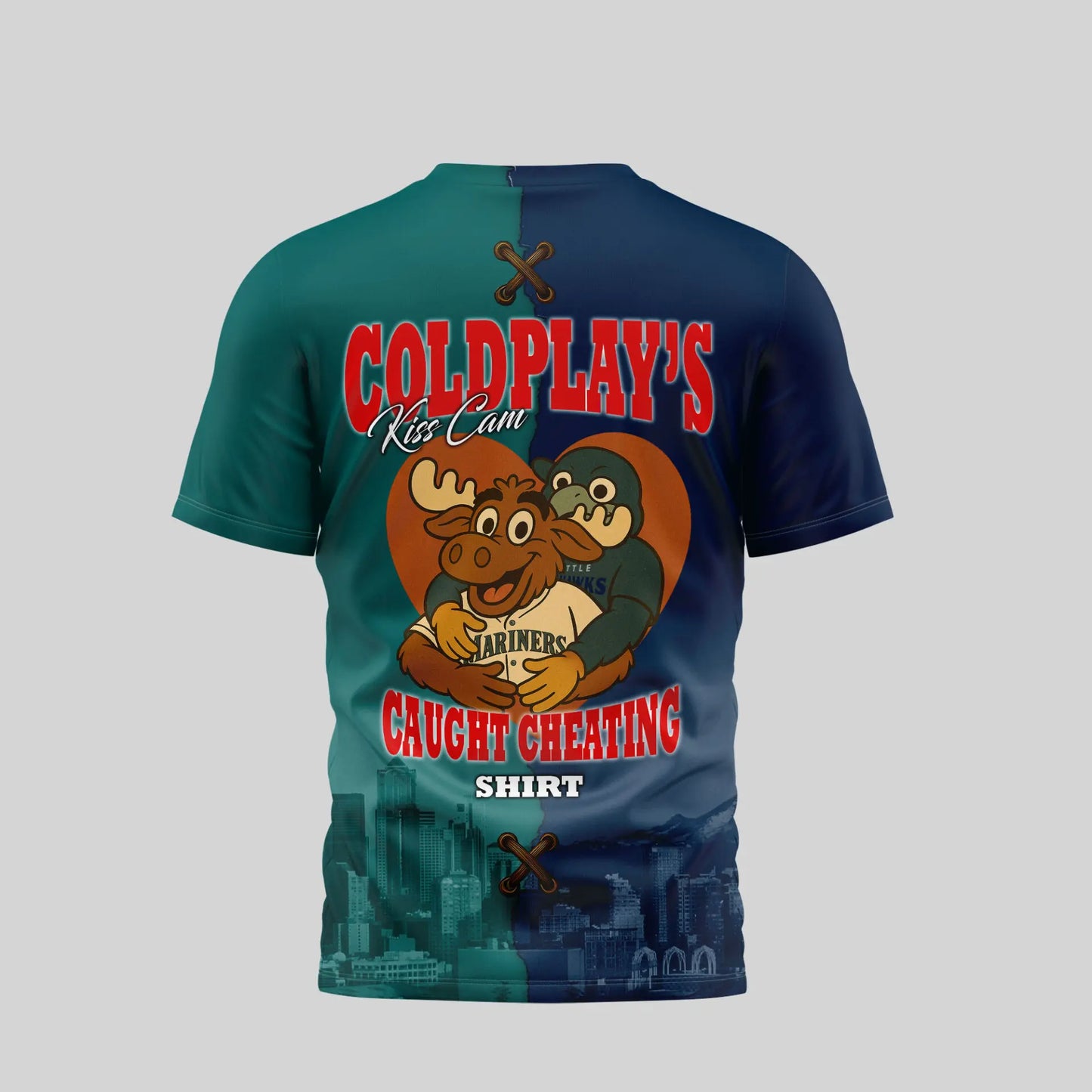 Seattle Seahawks – Seattle Mariners | Kiss Cam Caught Cheating 3D Shirt TD – HuddleStyle.com - Image 2