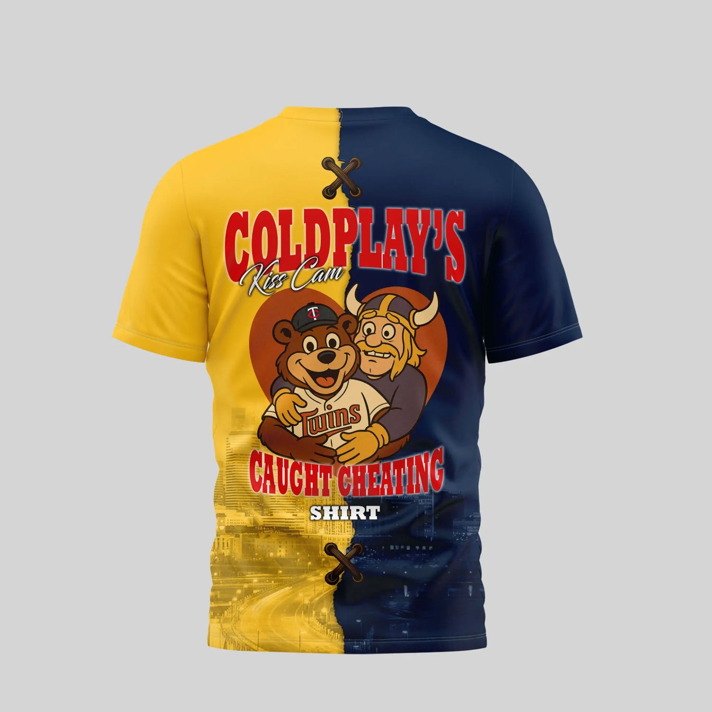 Minnesota Vikings – Minnesota Twins | Kiss Cam Caught Cheating 3D Shirt TD – HuddleStyle.com - Main