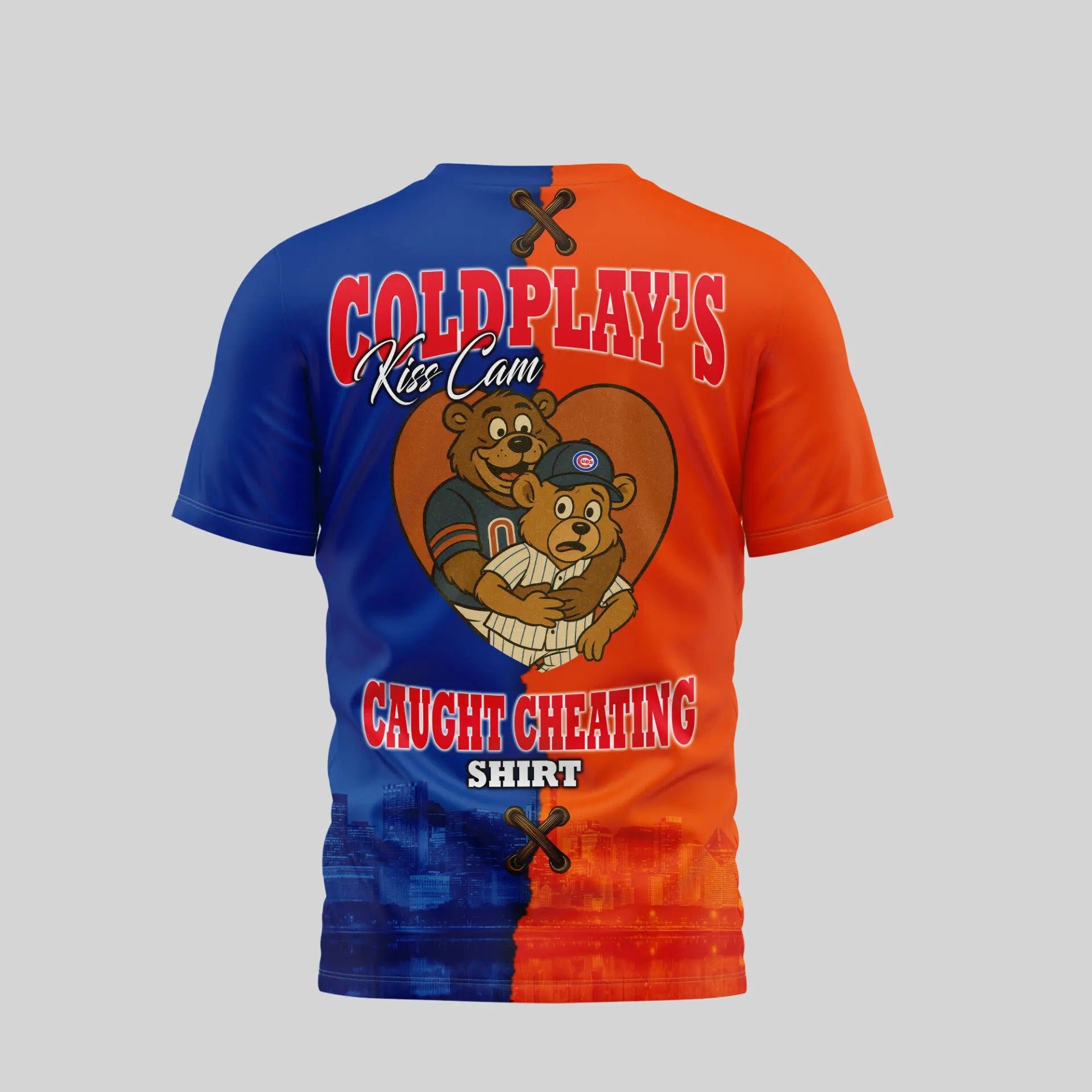 Chicago Bears – Chicago Cubs | Kiss Cam Caught Cheating 3D Shirt TD – HuddleStyle.com - Image 2