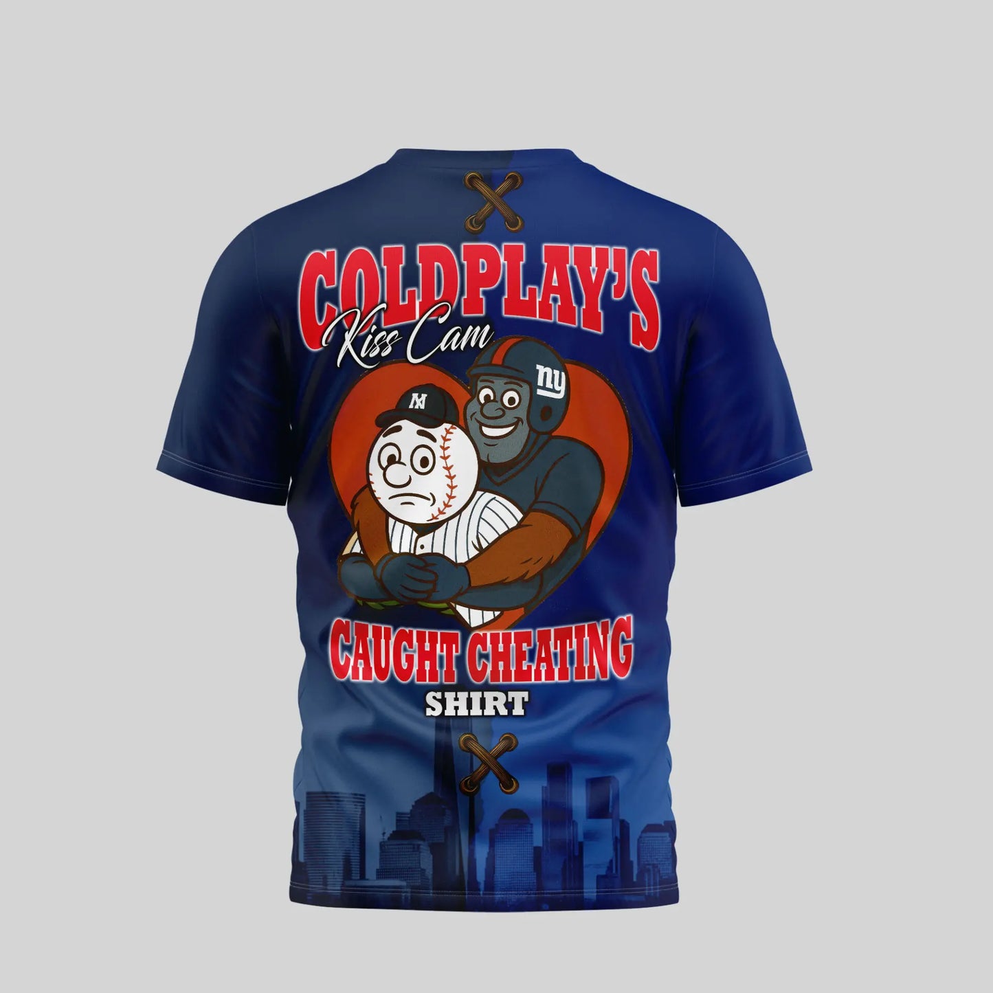 New York Giants – New York Yankees | Kiss Cam Caught Cheating 3D Shirt TD – HuddleStyle.com - Image 2