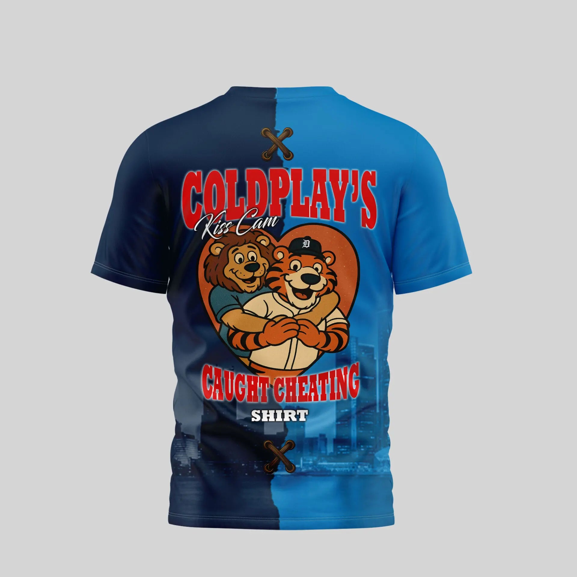 Detroit Lions – Detroit Tigers | Kiss Cam Caught Cheating 3D Shirt TD – HuddleStyle.com - Image 4