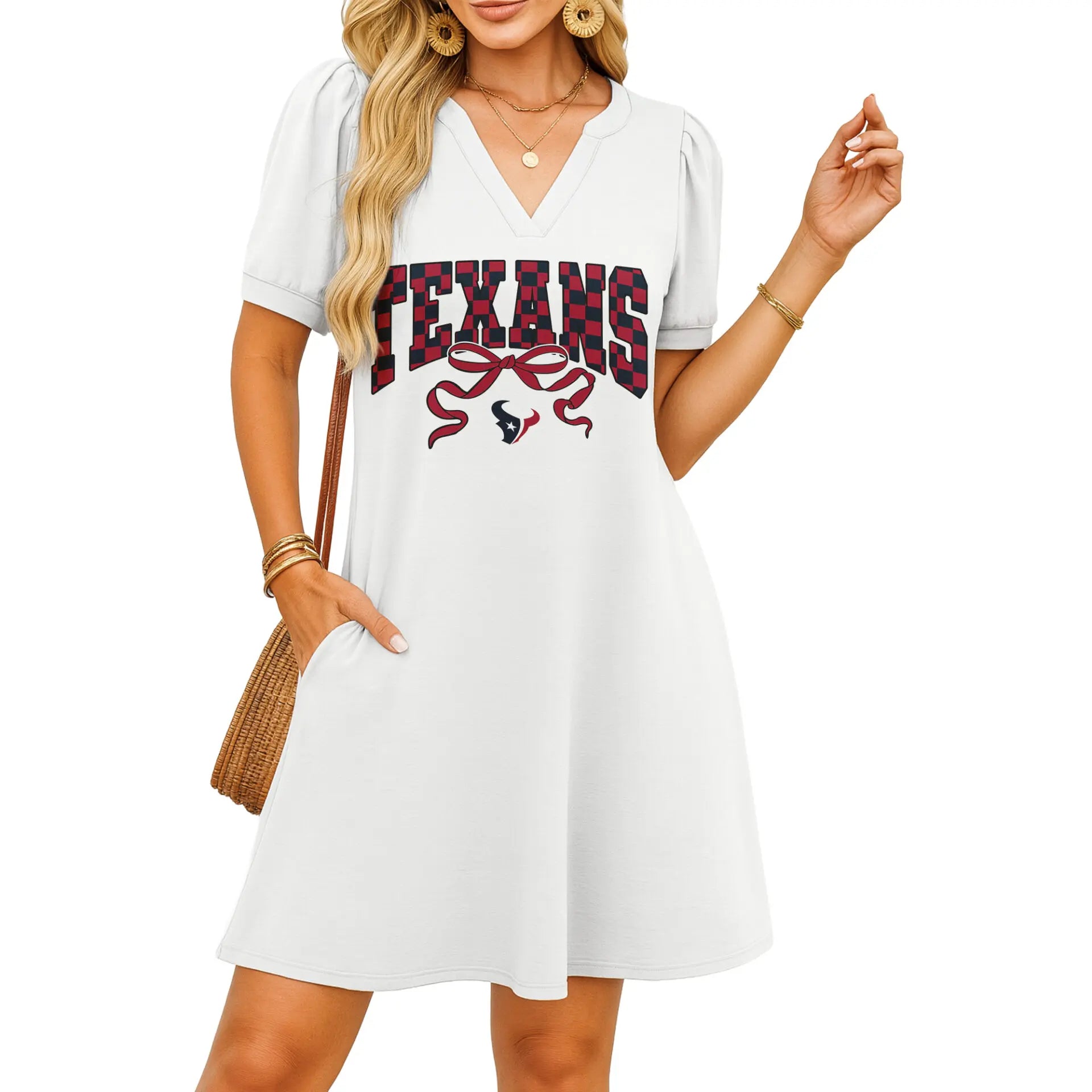 Houston Texans | Premium NFL V-neck Dress HI – HuddleStyle.com - Main