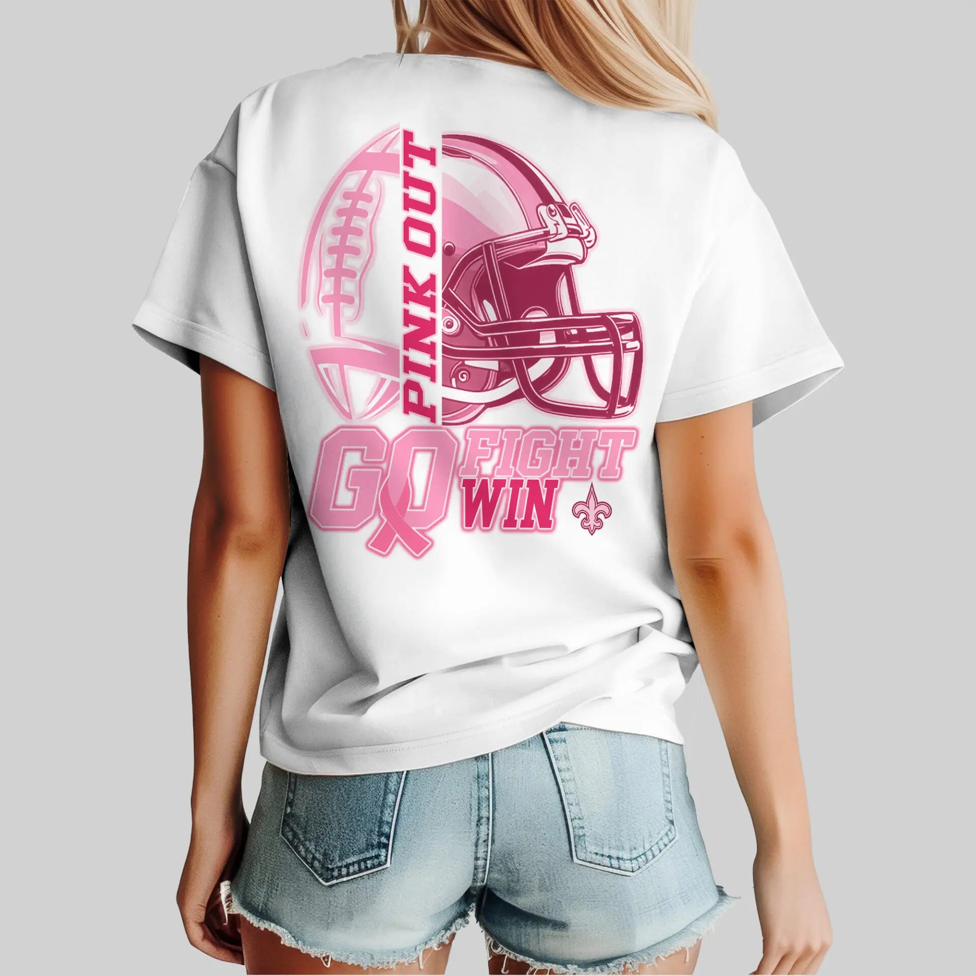 New Orleans Saints | Premium Tackle Breast Cancer Women’s Shirt TD – HuddleStyle.com - Image 6