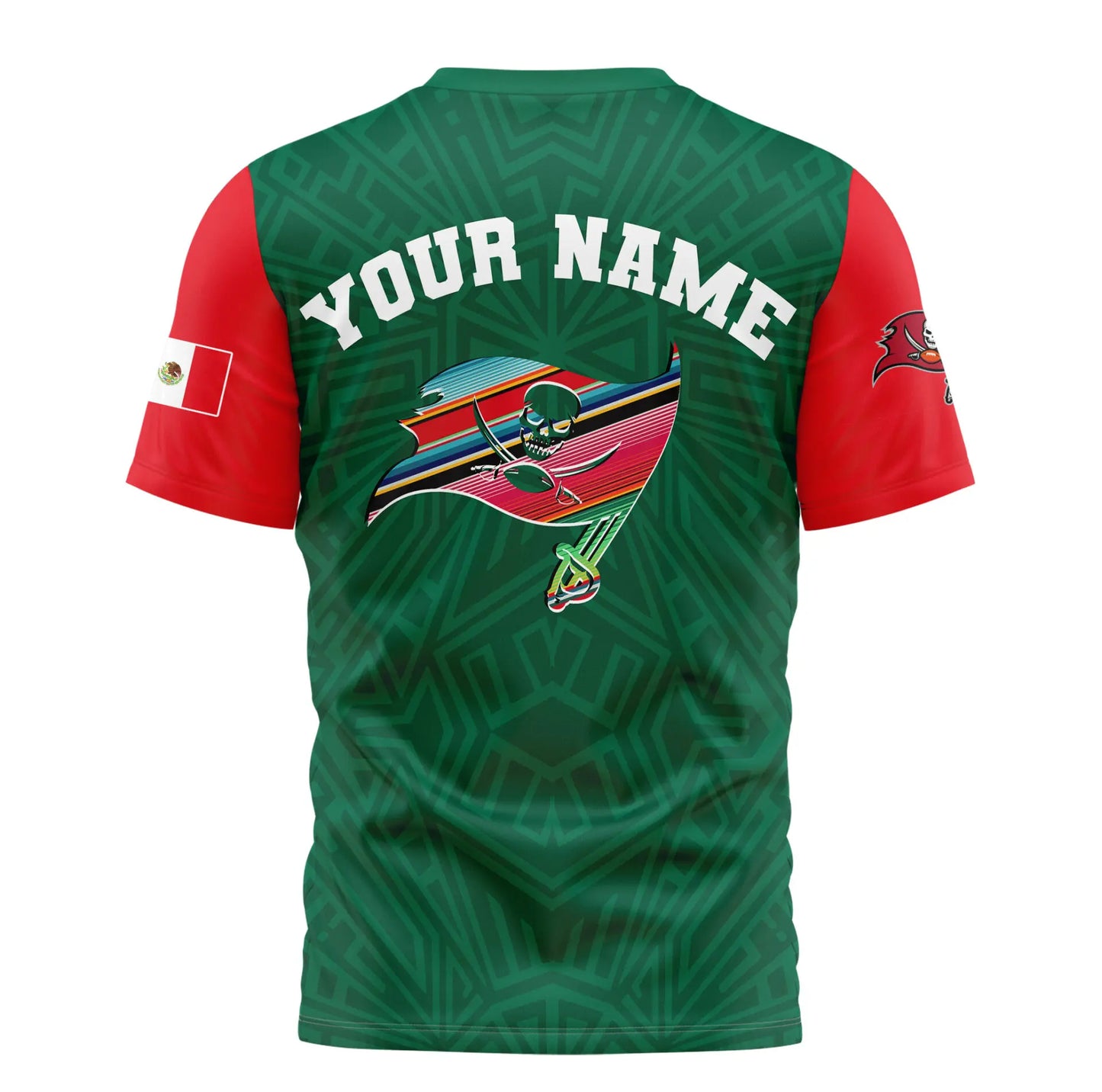 Tampa Bay Buccaneers | Premium NFL Mexican Heritage Celebration 3D Shirt HI – HuddleStyle.com - Image 3