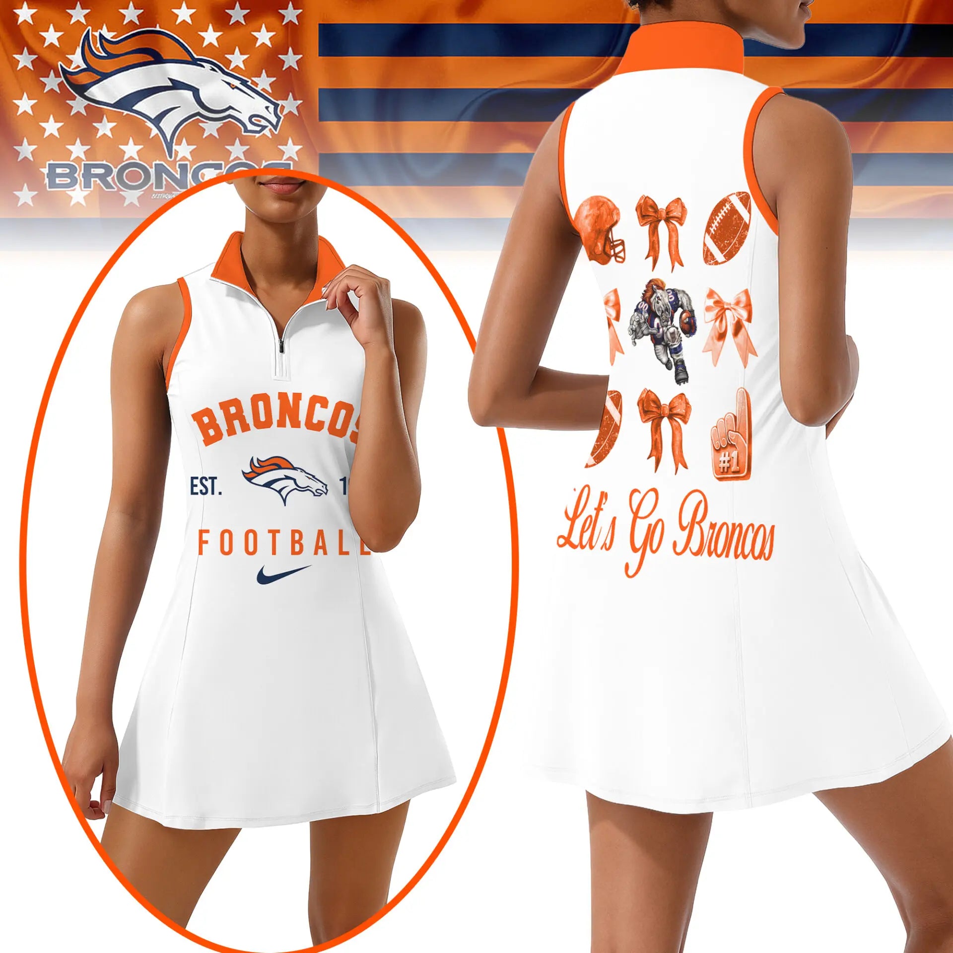 Denver Broncos | Premium Women Sport Dress NY – HuddleStyle.com - Image 3