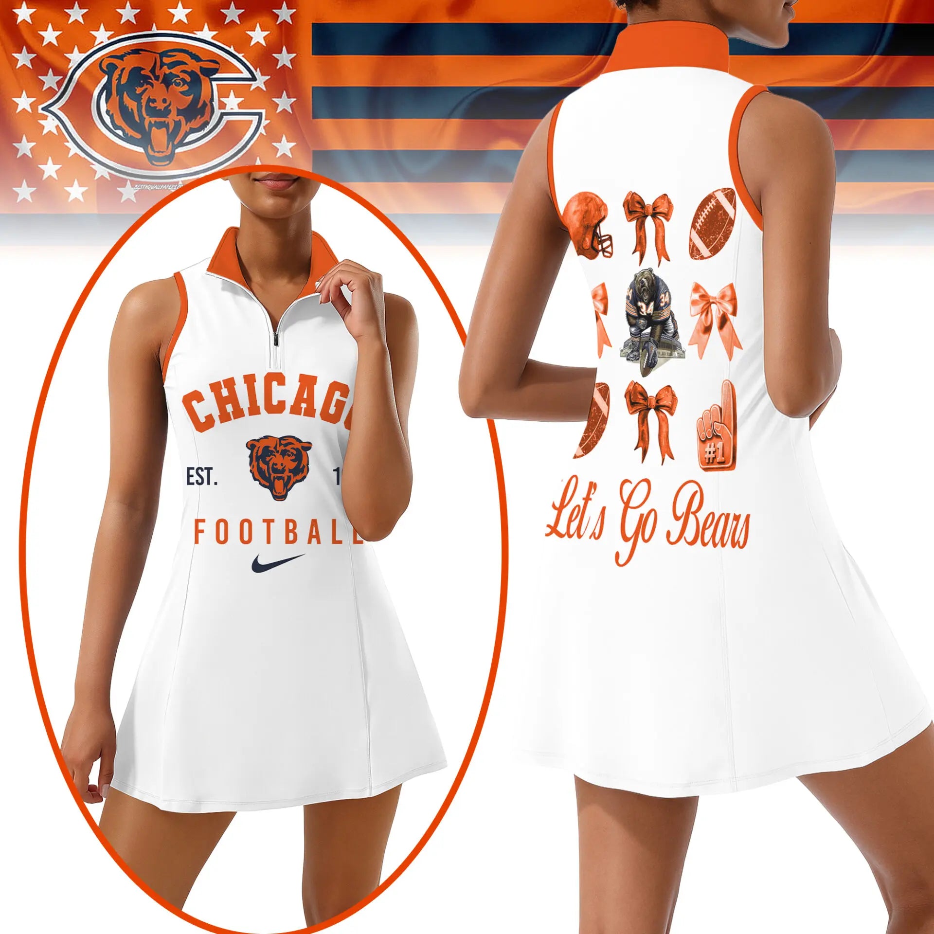 Chicago Bears | Premium Women Sport Dress NY – HuddleStyle.com - Main