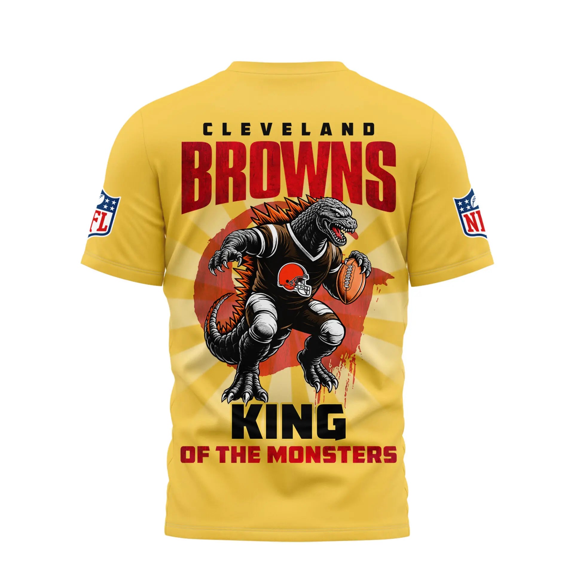 Cleveland Browns | Premium NFL Godzilla King of the Monsters 3D Shirt NY – HuddleStyle.com - Image 2