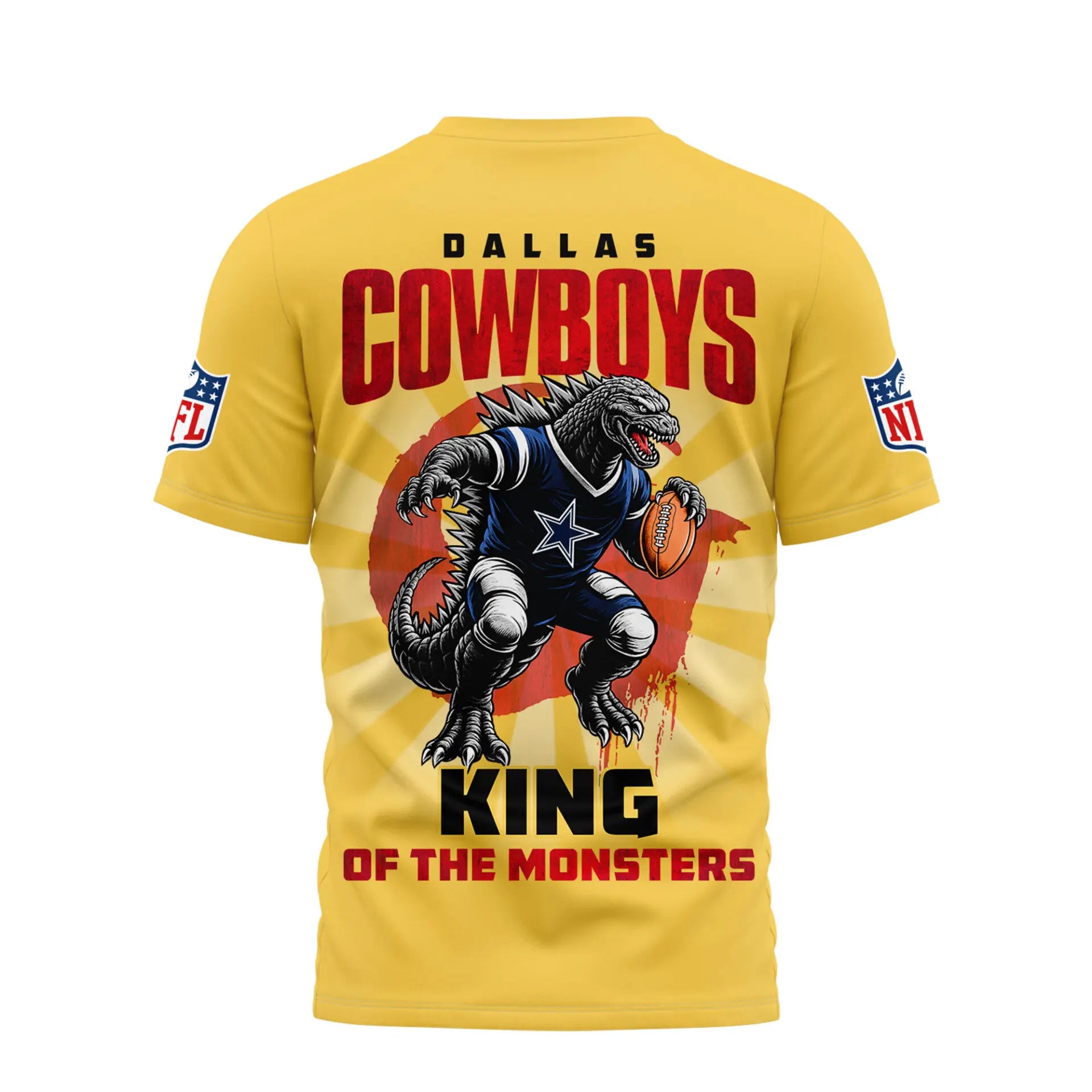 Dallas Cowboys | Premium NFL Godzilla King of the Monsters 3D Shirt NY – HuddleStyle.com - Image 3