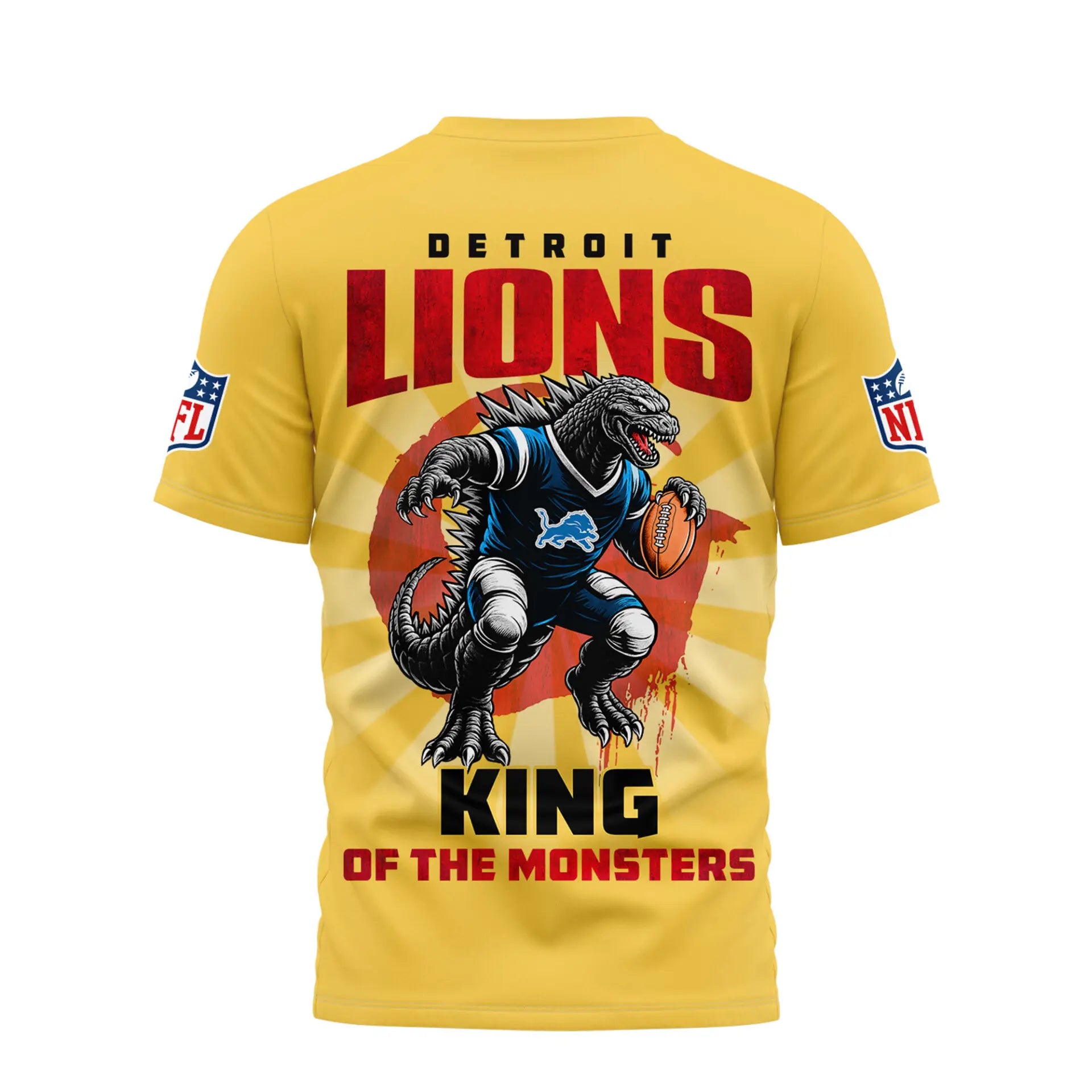 Detroit Lions | Premium NFL Godzilla King of the Monsters 3D Shirt NY – HuddleStyle.com - Image 3
