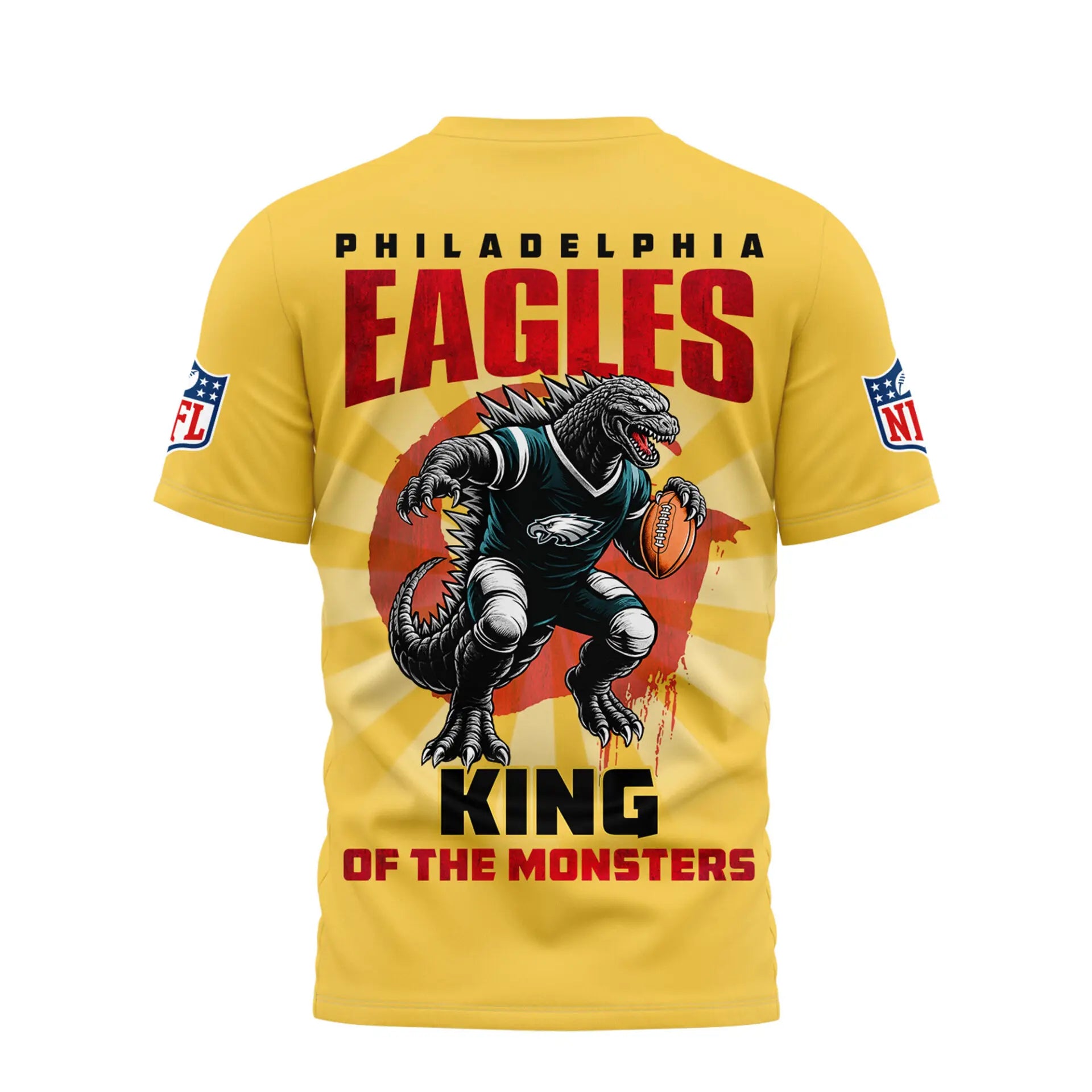 Philadelphia Eagles | Premium NFL Godzilla King of the Monsters 3D Shirt NY – HuddleStyle.com - Image 3
