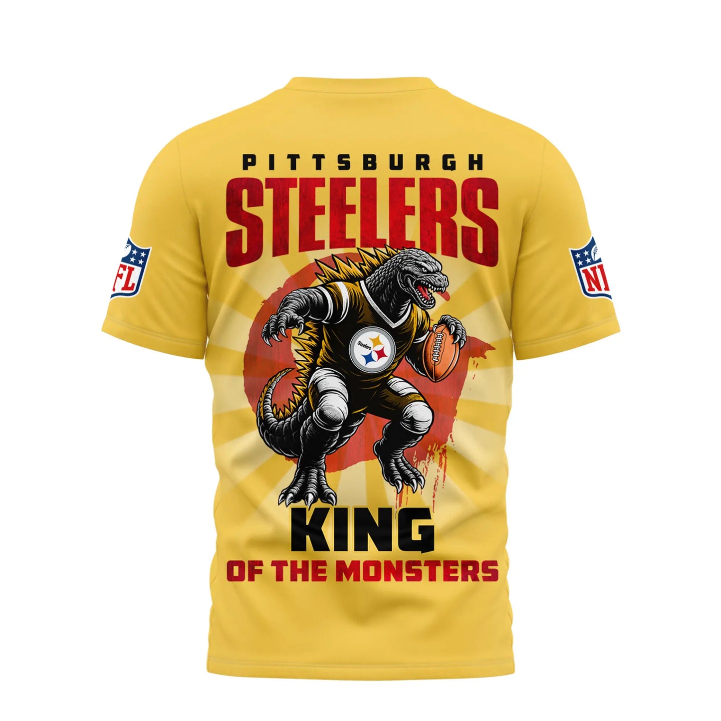 Pittsburgh Steelers | Premium NFL Godzilla King of the Monsters 3D Shirt NY – HuddleStyle.com - Image 2