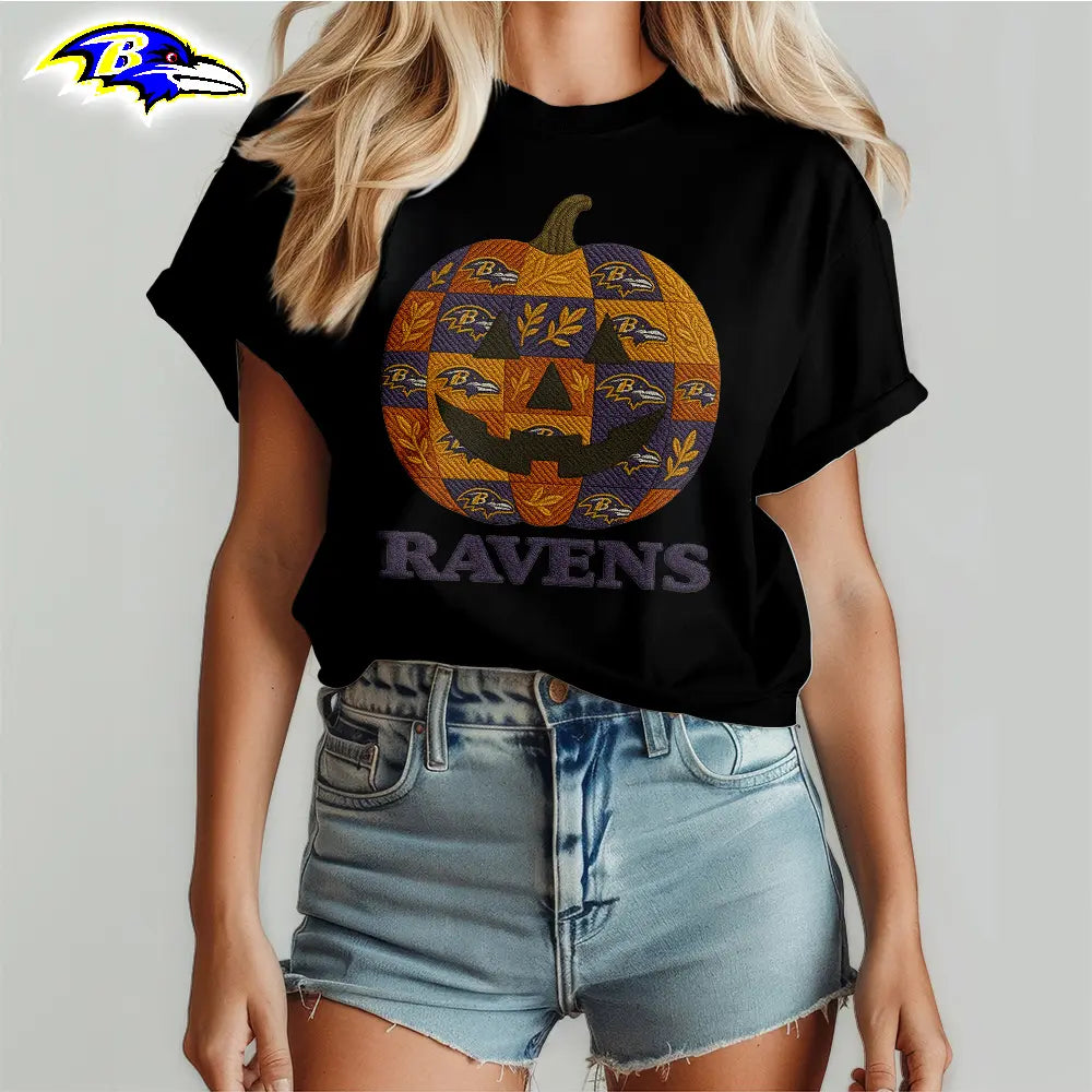 Baltimore Ravens | Premium NFL Pumpkin Shirt – HuddleStyle.com - Main