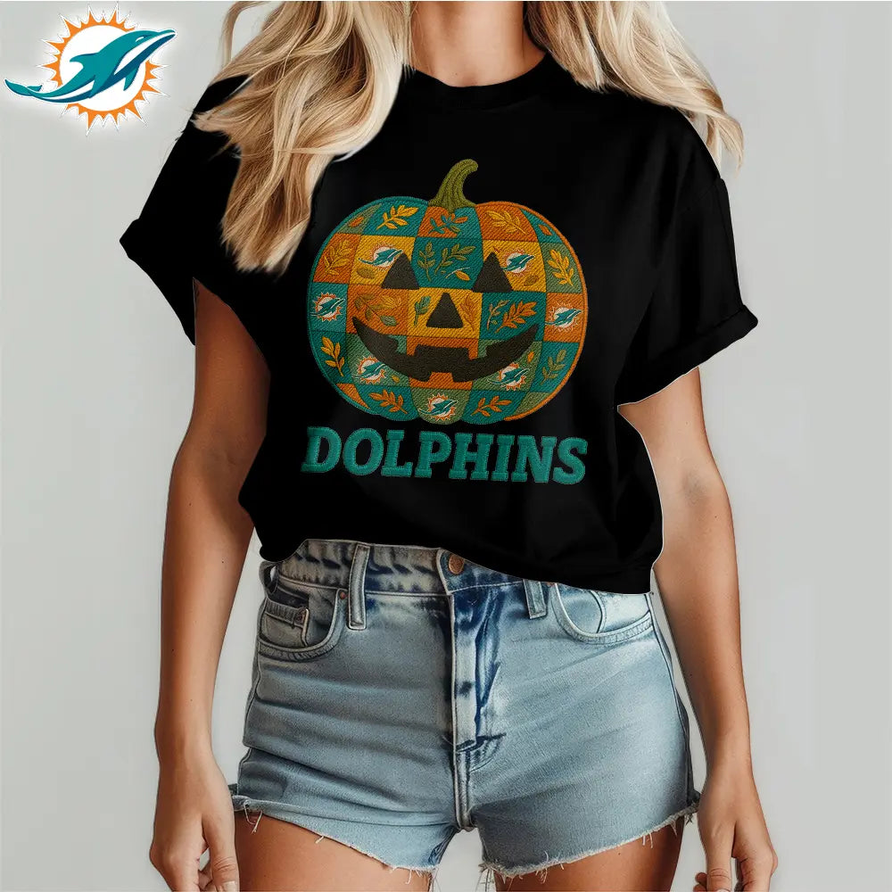 Miami Dolphins | Premium NFL Pumpkin Shirt – HuddleStyle.com - Main