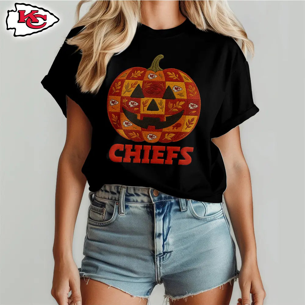 Kansas City Chiefs | Premium NFL Pumpkin Shirt – HuddleStyle.com - Image 2