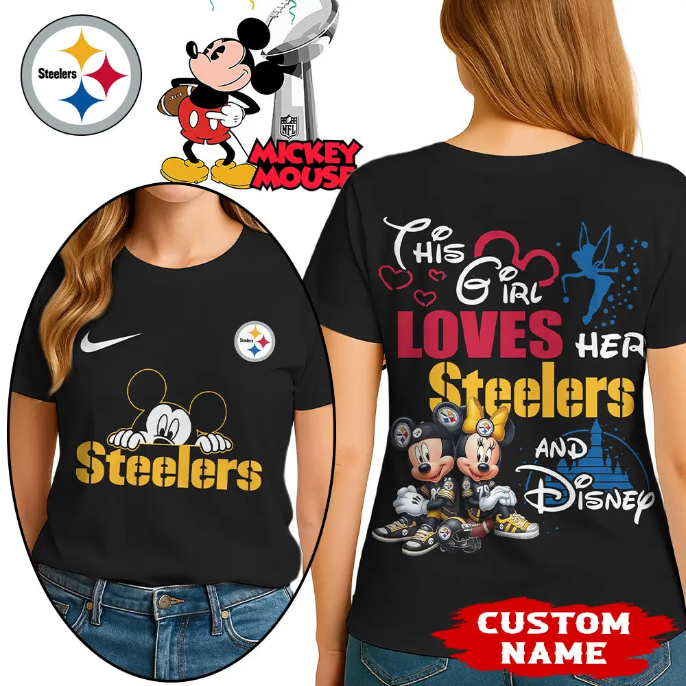Pittsburgh Steelers | Premium NFL Mickey Shirt HI – HuddleStyle.com - Image 3
