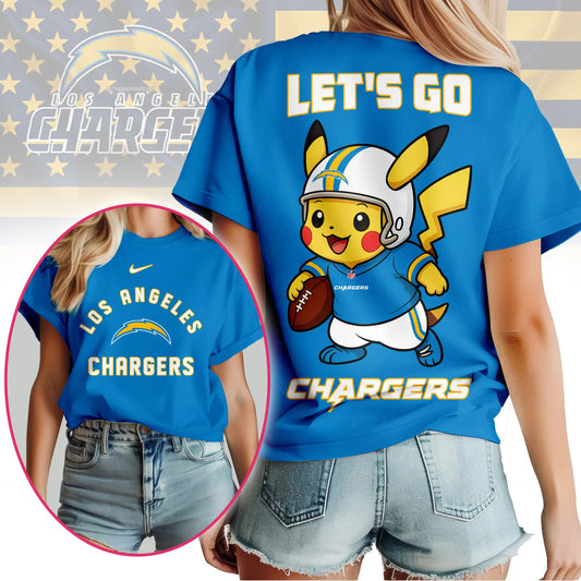 Los Angeles Chargers | Premium NFL Pokemon Fan 3D Shirt NY – HuddleStyle.com - Main