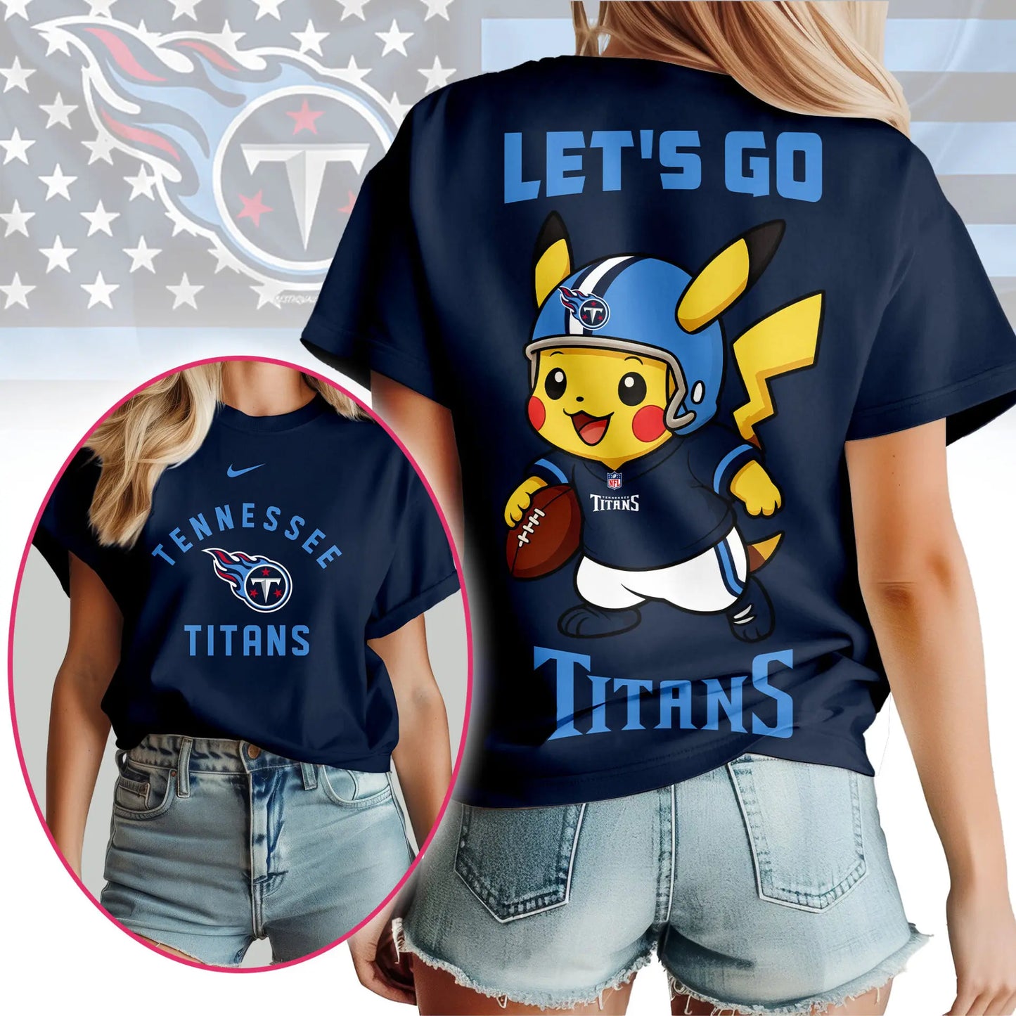 Tennessee Titans | Premium NFL Pokemon Fan 3D Shirt NY – HuddleStyle.com - Image 3