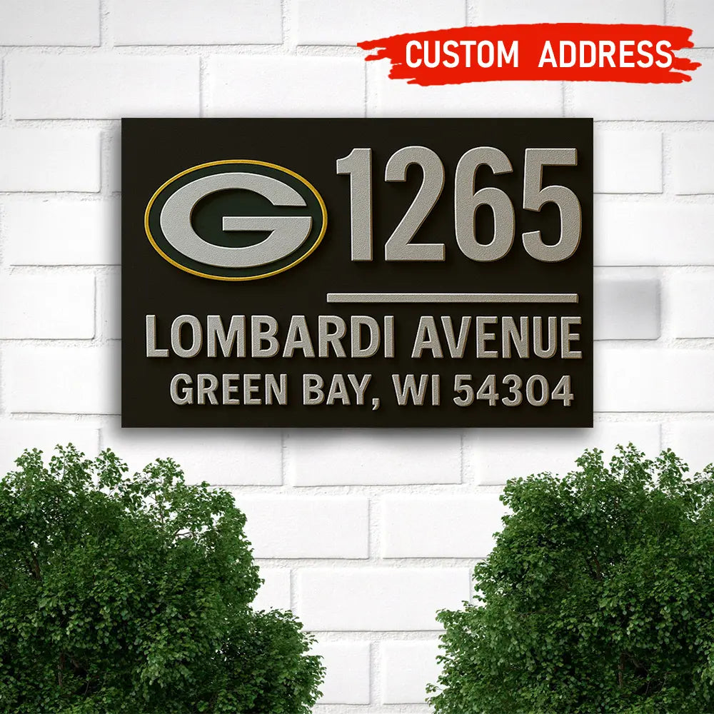Green Bay Packers | Premium NFL Address Sign HI – HuddleStyle.com - Image 2