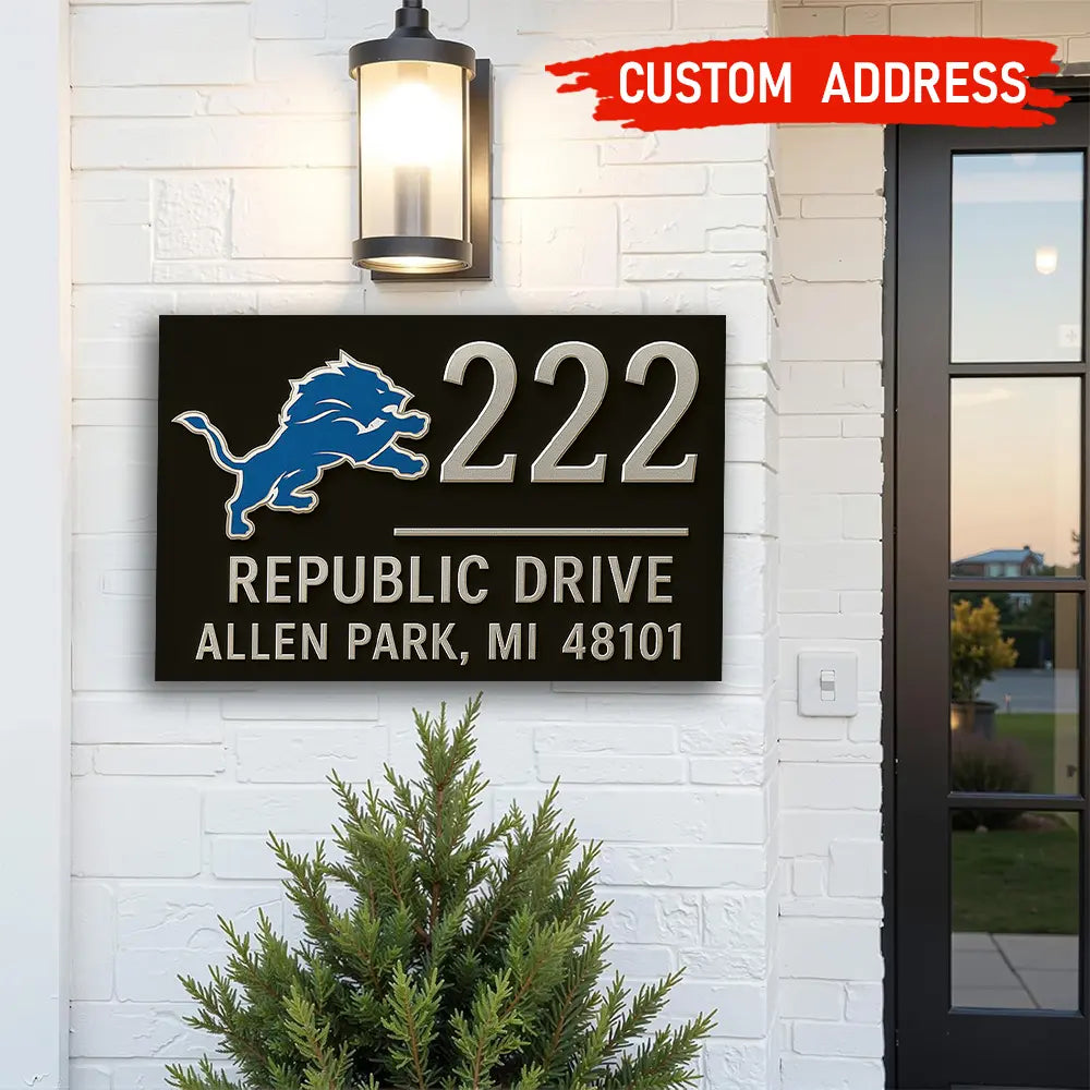 Detroit Lions | Premium NFL Address Sign HI – HuddleStyle.com - Image 2
