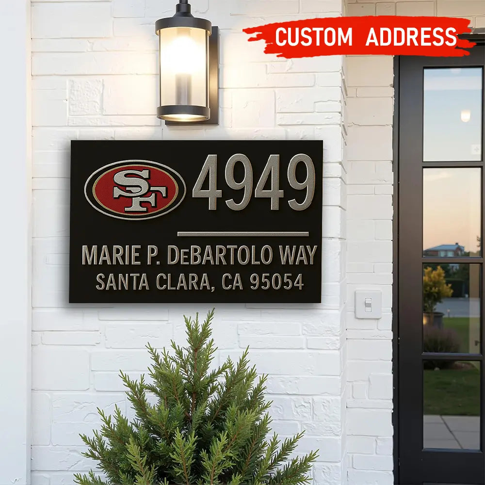 San Francisco 49ers | Premium NFL Address Sign HI – HuddleStyle.com - Image 2