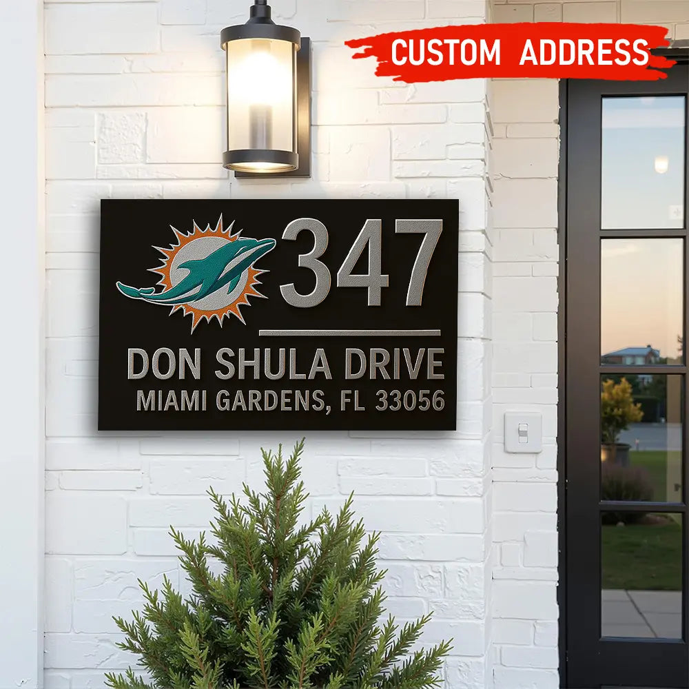Miami Dolphins | Premium NFL Address Sign HI – HuddleStyle.com - Image 2