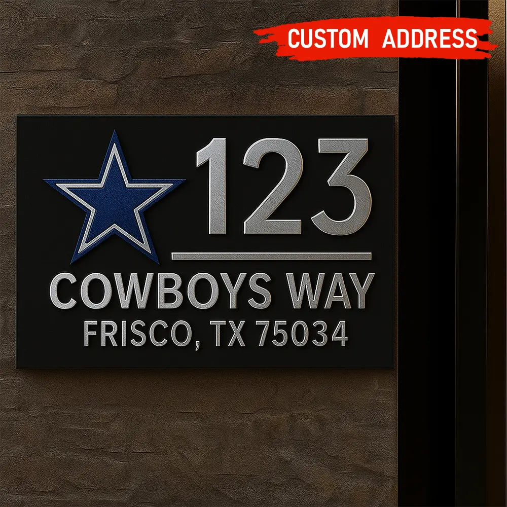 Dallas Cowboys | Premium NFL Address Sign HI – HuddleStyle.com - Image 2