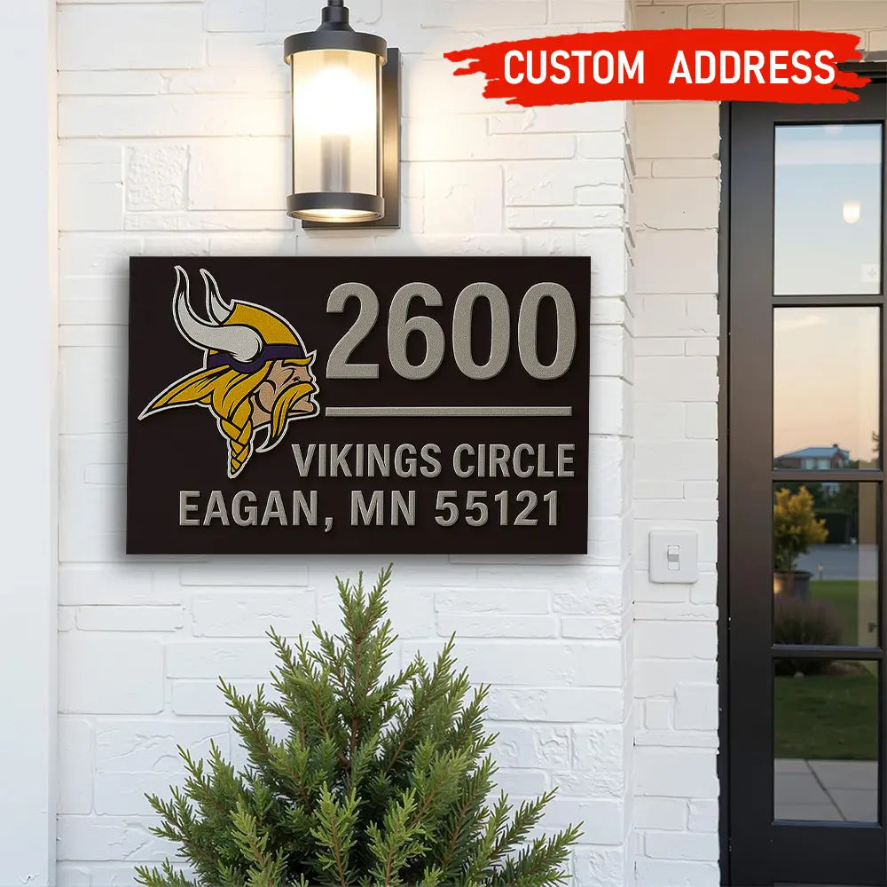 Minnesota Vikings | Premium NFL Address Sign HI – HuddleStyle.com - Image 2