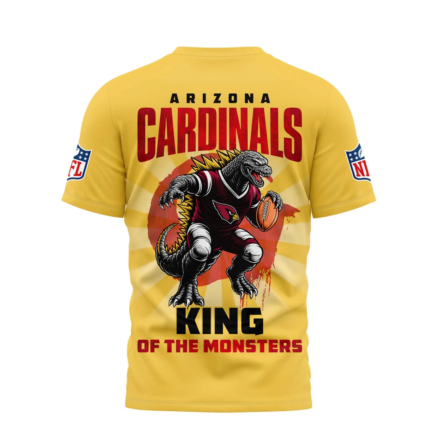 Arizona Cardinals | Premium NFL Godzilla King of the Monsters 3D Shirt NY – HuddleStyle.com - Image 3