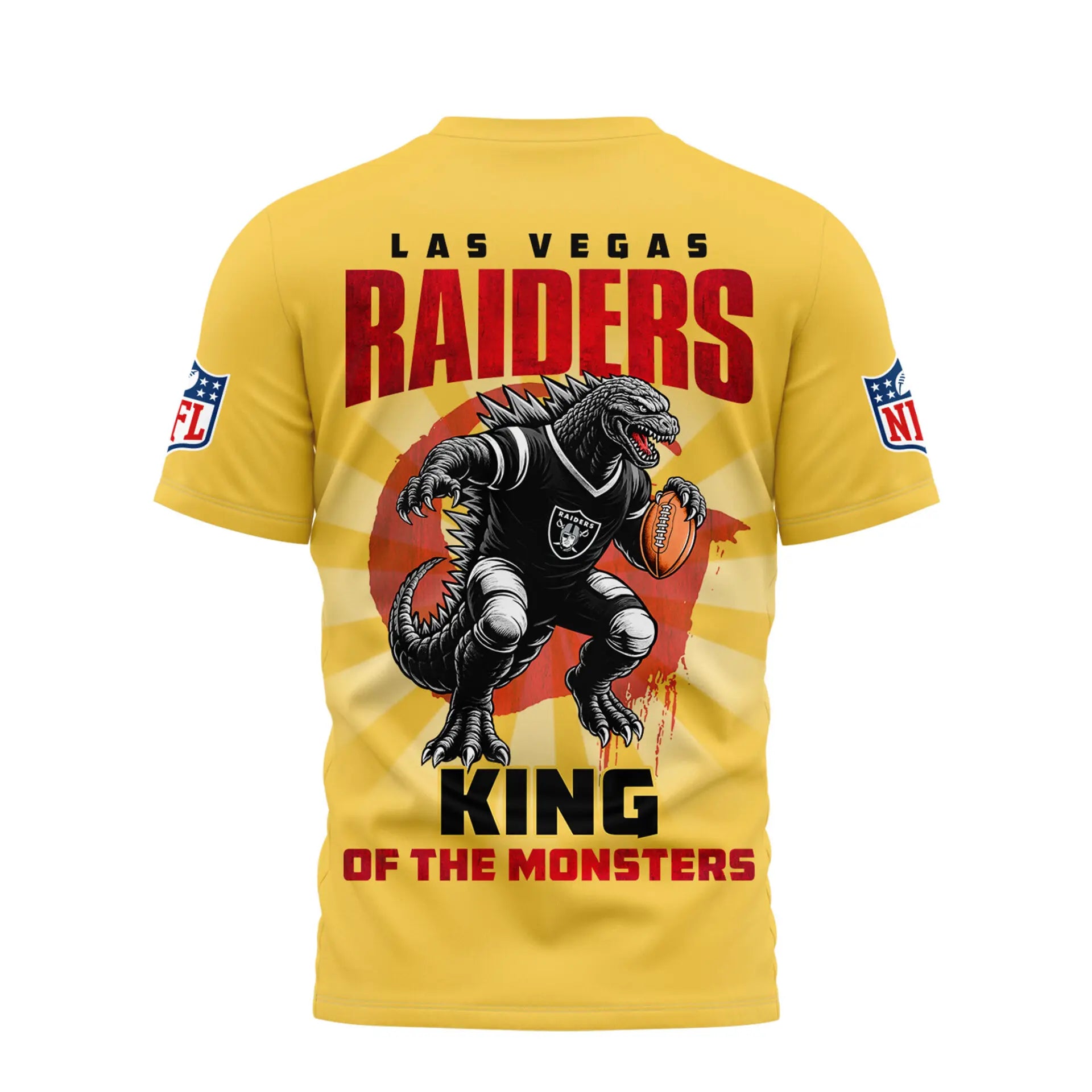 Las Vegas Raiders | Premium NFL Godzilla King of the Monsters 3D Shirt NY – HuddleStyle.com - Image 3