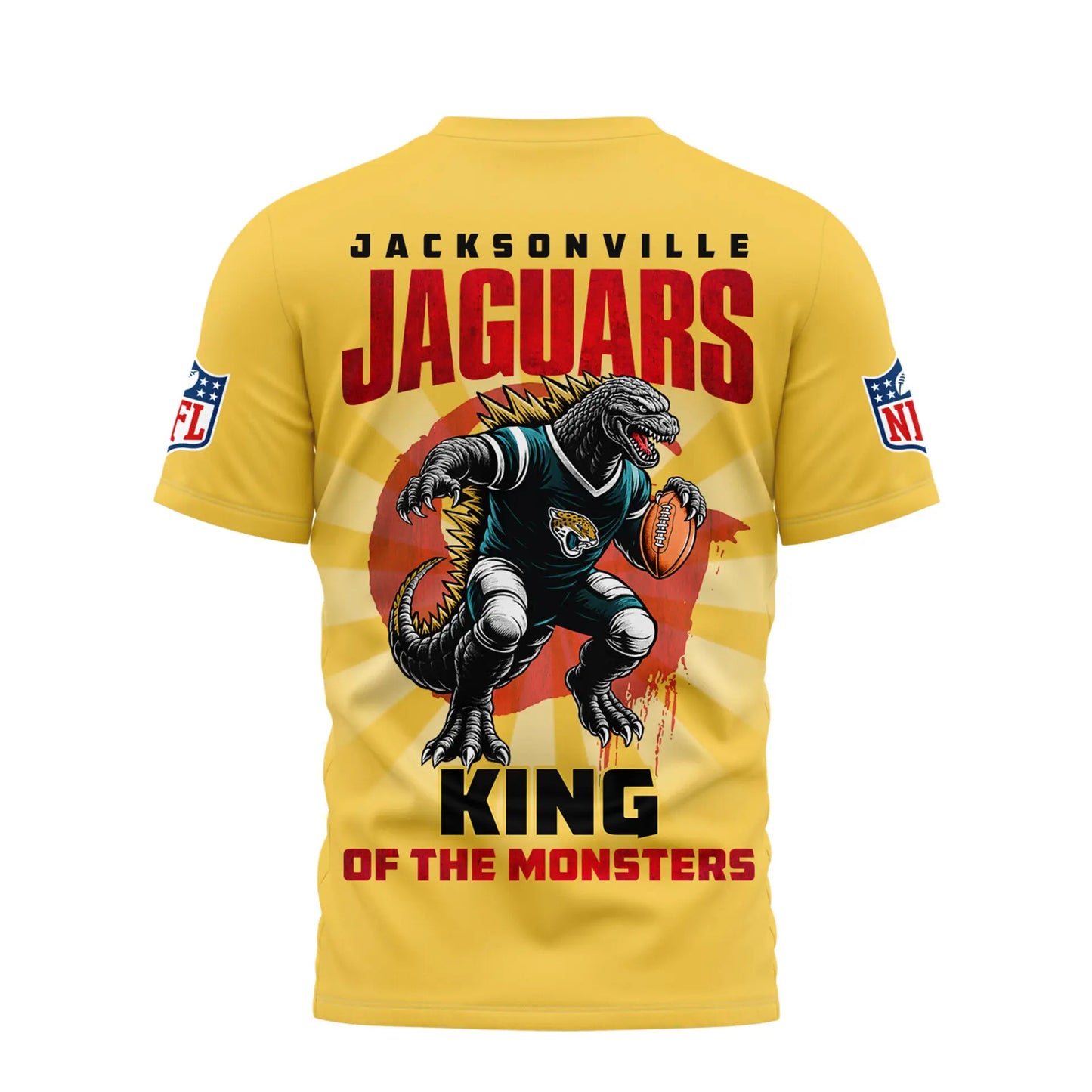 Jacksonville Jaguars | Premium NFL Godzilla King of the Monsters 3D Shirt NY – HuddleStyle.com - Image 2
