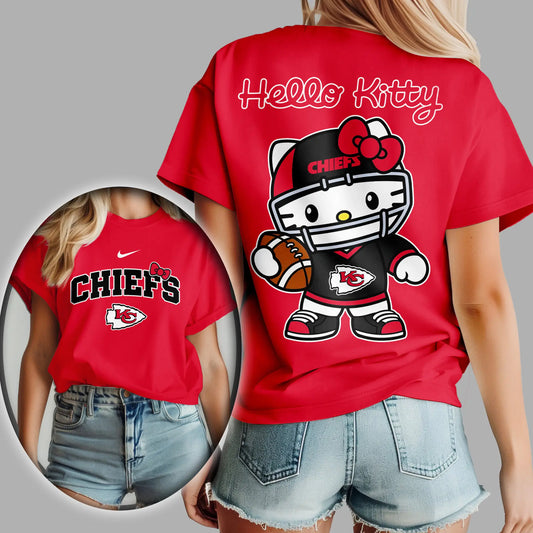 Kansas City Chiefs | Premium NFL Hello Kitty 3D Shirt TD – HuddleStyle.com - Main