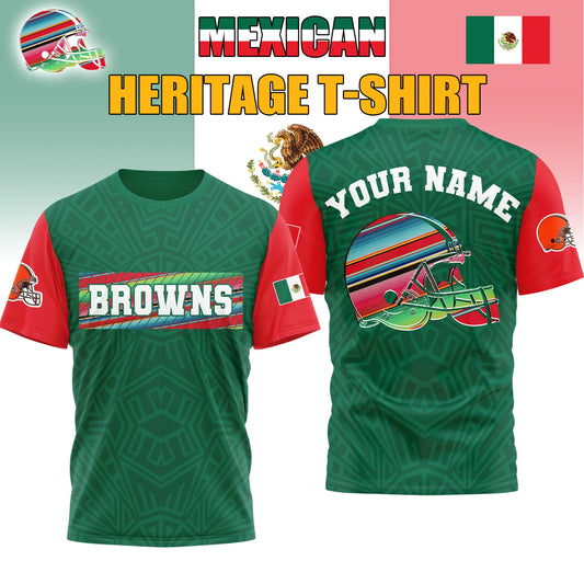 Cleveland Browns | Premium NFL Mexican Heritage Celebration 3D Shirt HI – HuddleStyle.com - Main