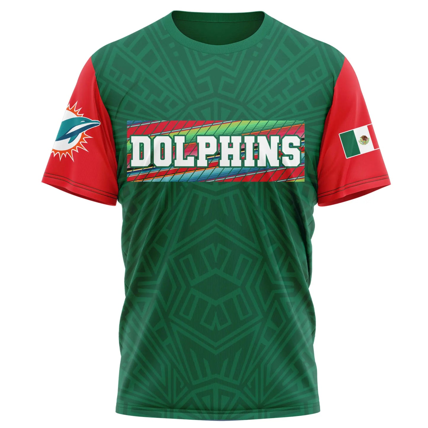 Miami Dolphins | Premium NFL Mexican Heritage Celebration 3D Shirt HI – HuddleStyle.com - Image 2