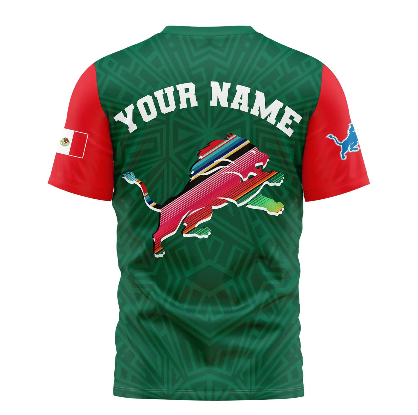 Detroit Lions | Premium NFL Mexican Heritage Celebration 3D Shirt HI – HuddleStyle.com - Image 2