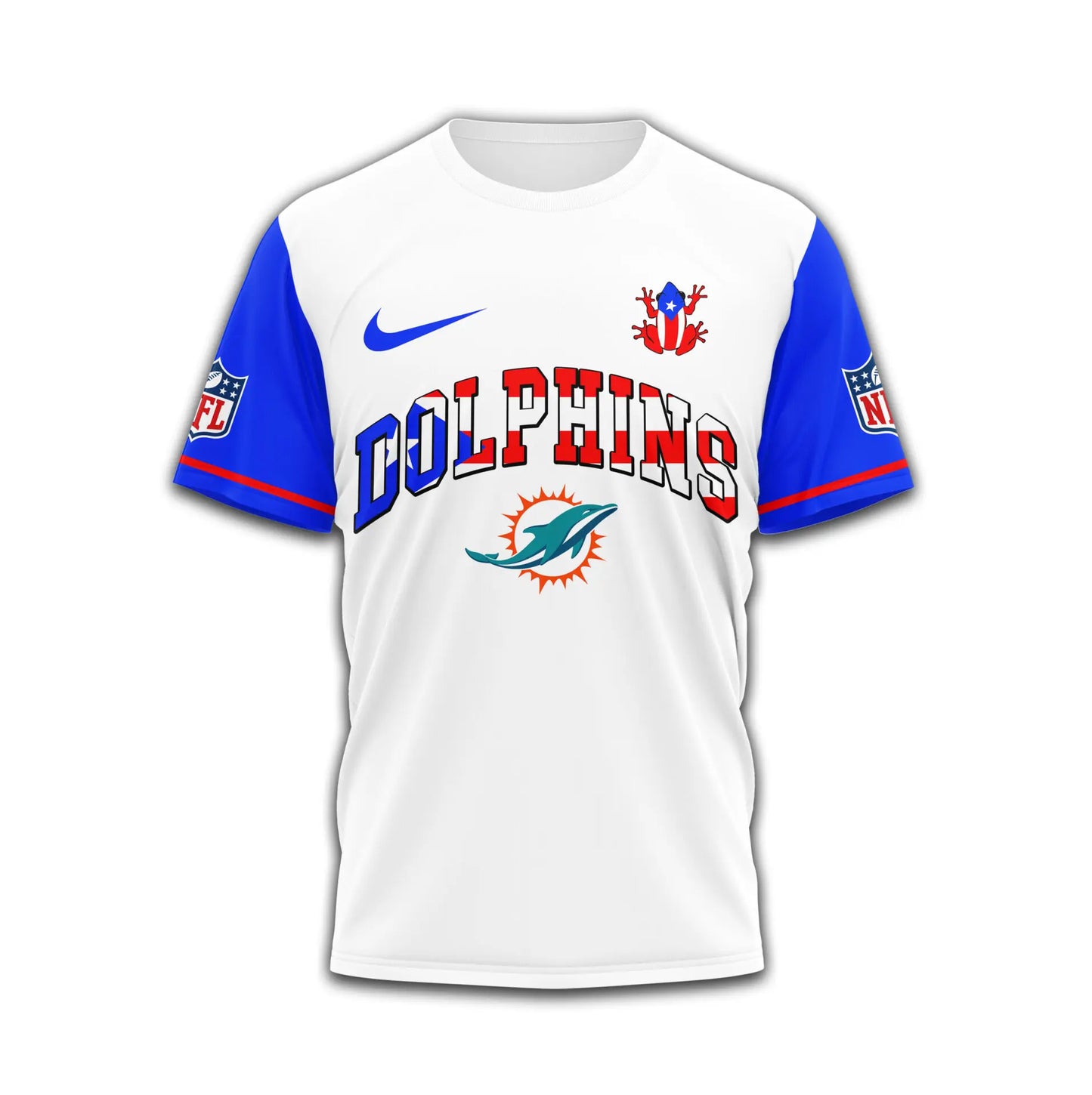 Miami Dolphins | Premium NFL x Puerto Rico  3D Shirt TD – HuddleStyle.com - Image 3