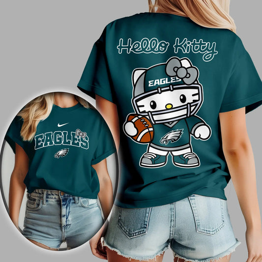 Philadelphia Eagles | Premium NFL Hello Kitty 3D Shirt TD – HuddleStyle.com - Main