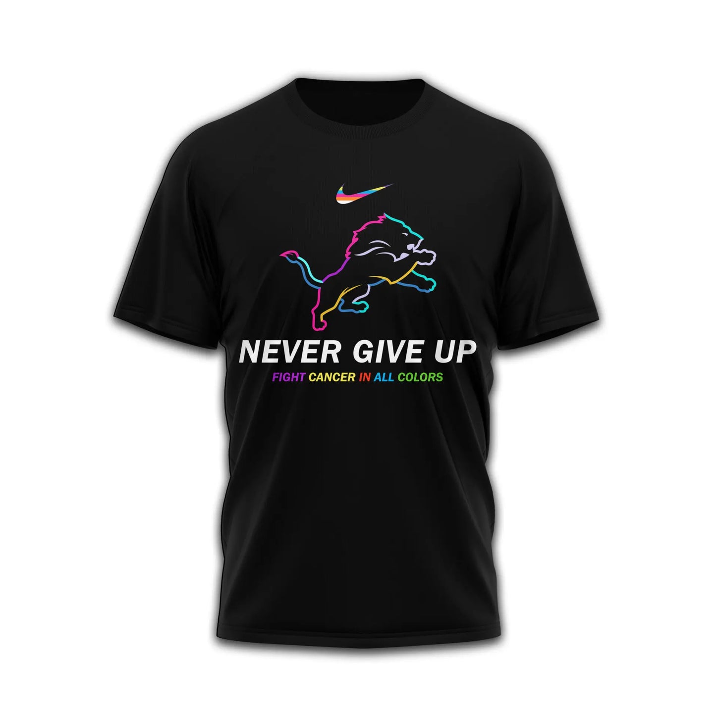 Detroit Lions | Premium Fight Cancer In All Colors 3D Shirt TD – HuddleStyle.com - Image 3