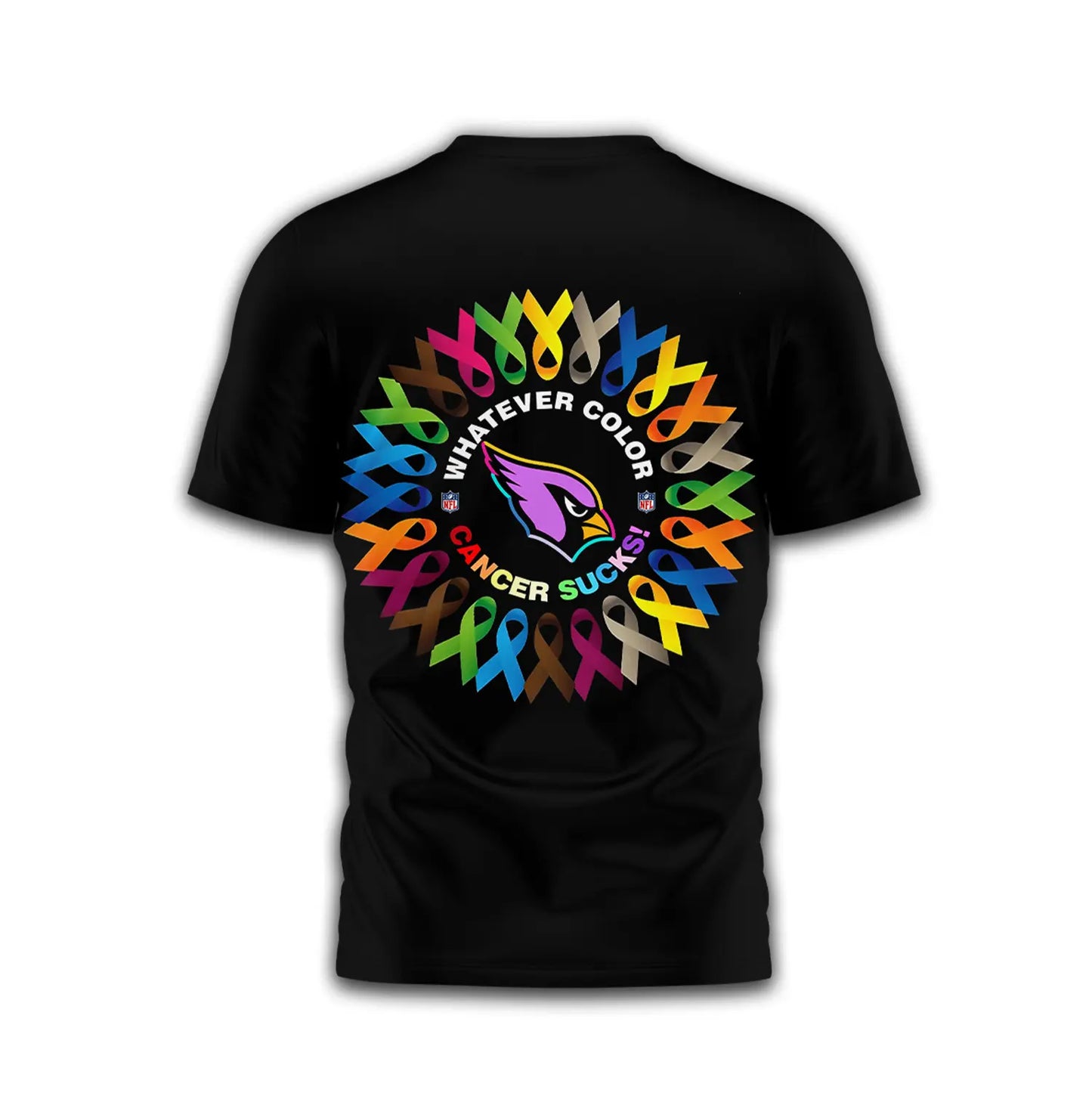 Arizona Cardinals | Premium Fight Cancer In All Colors 3D Shirt TD – HuddleStyle.com - Image 2