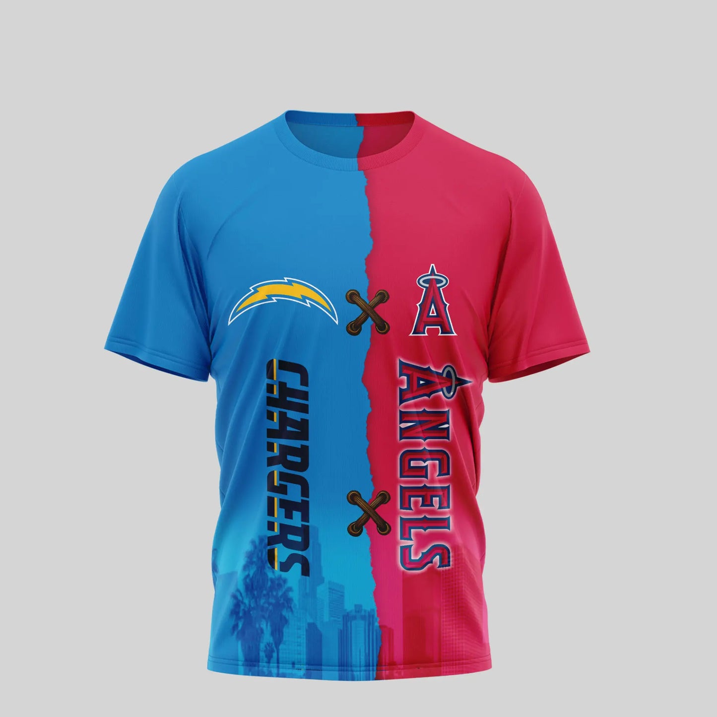 Los Angeles Chargers – Los Angeles Angels | Kiss Cam Caught Cheating 3D Shirt TD – HuddleStyle.com - Image 3