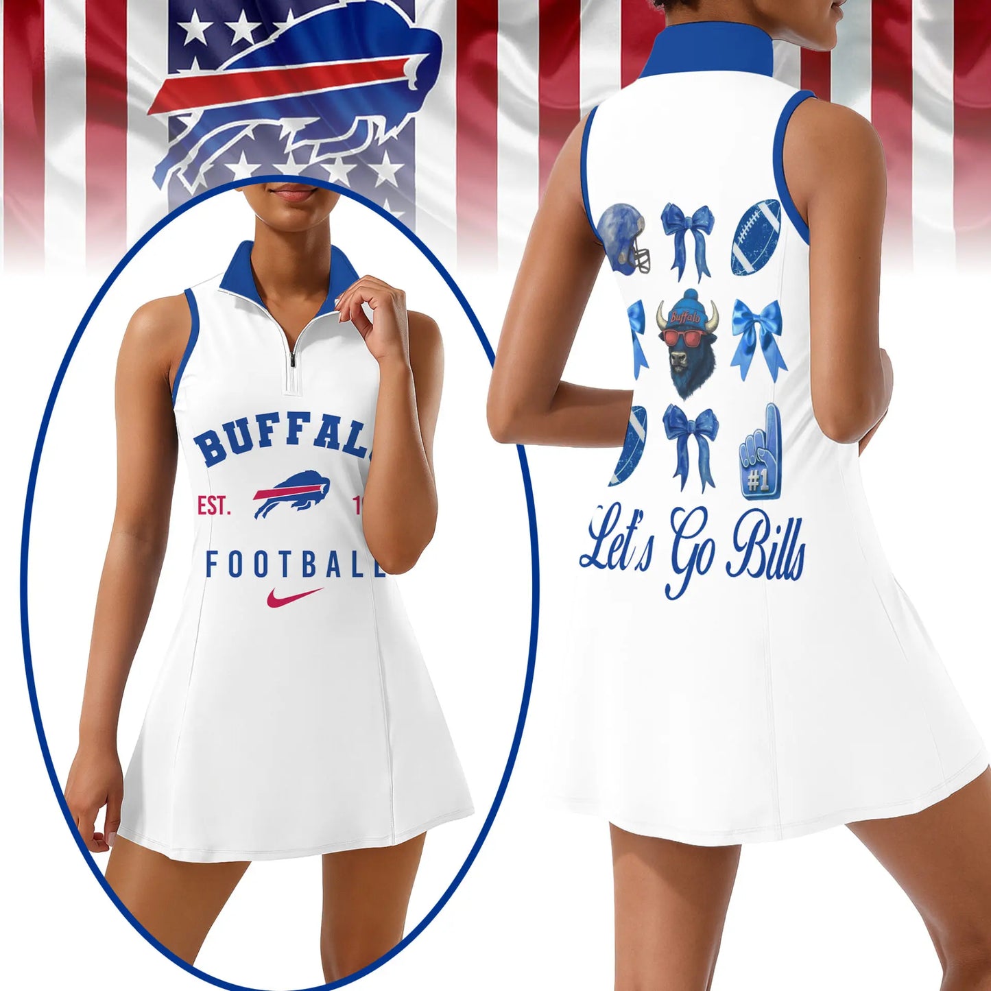 Buffalo Bills | Premium Women Sport Dress NY – HuddleStyle.com - Image 2
