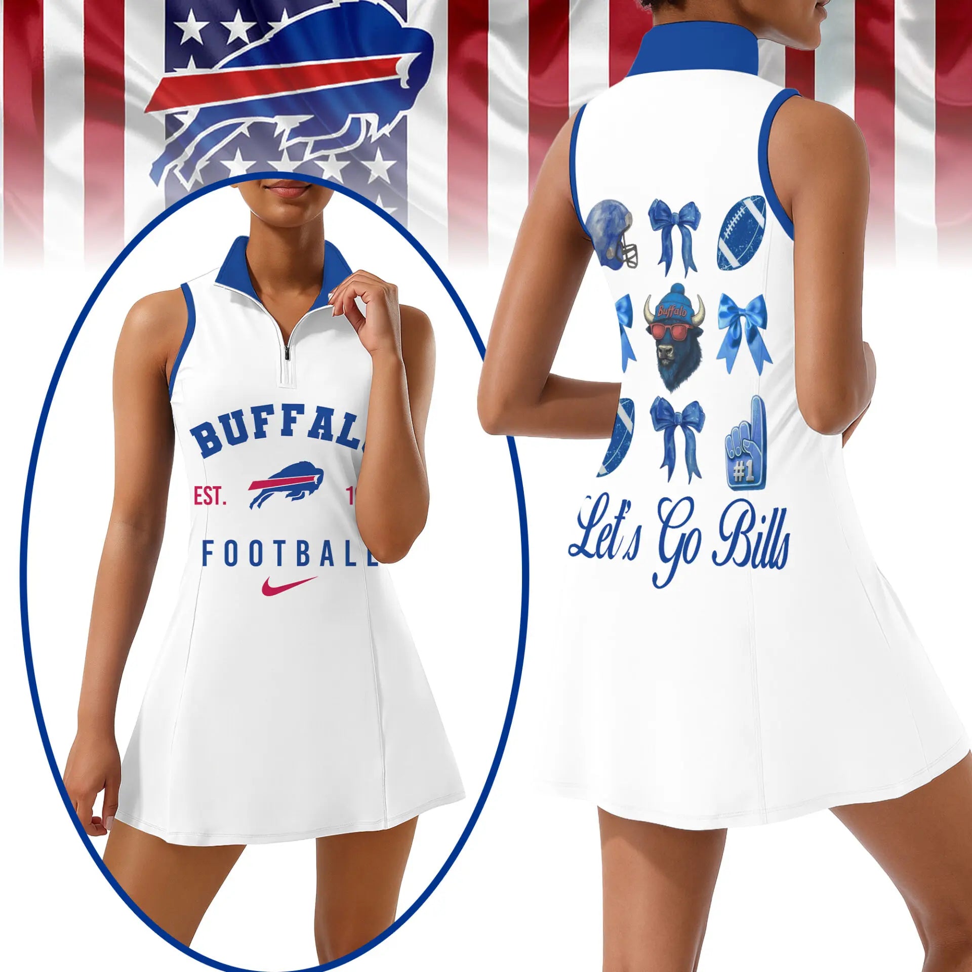 Buffalo Bills | Premium Women Sport Dress NY – HuddleStyle.com - Image 2