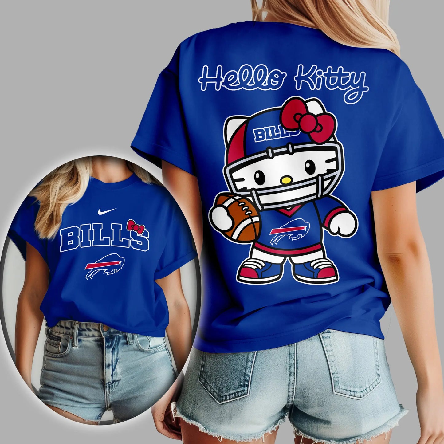Buffalo Bills | Premium NFL Hello Kitty 3D Shirt TD – HuddleStyle.com - Image 3