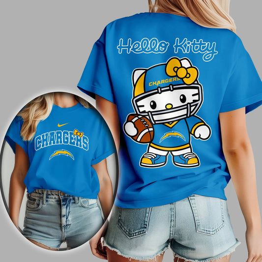Los Angeles Chargers | Premium NFL Hello Kitty 3D Shirt TD – HuddleStyle.com - Main