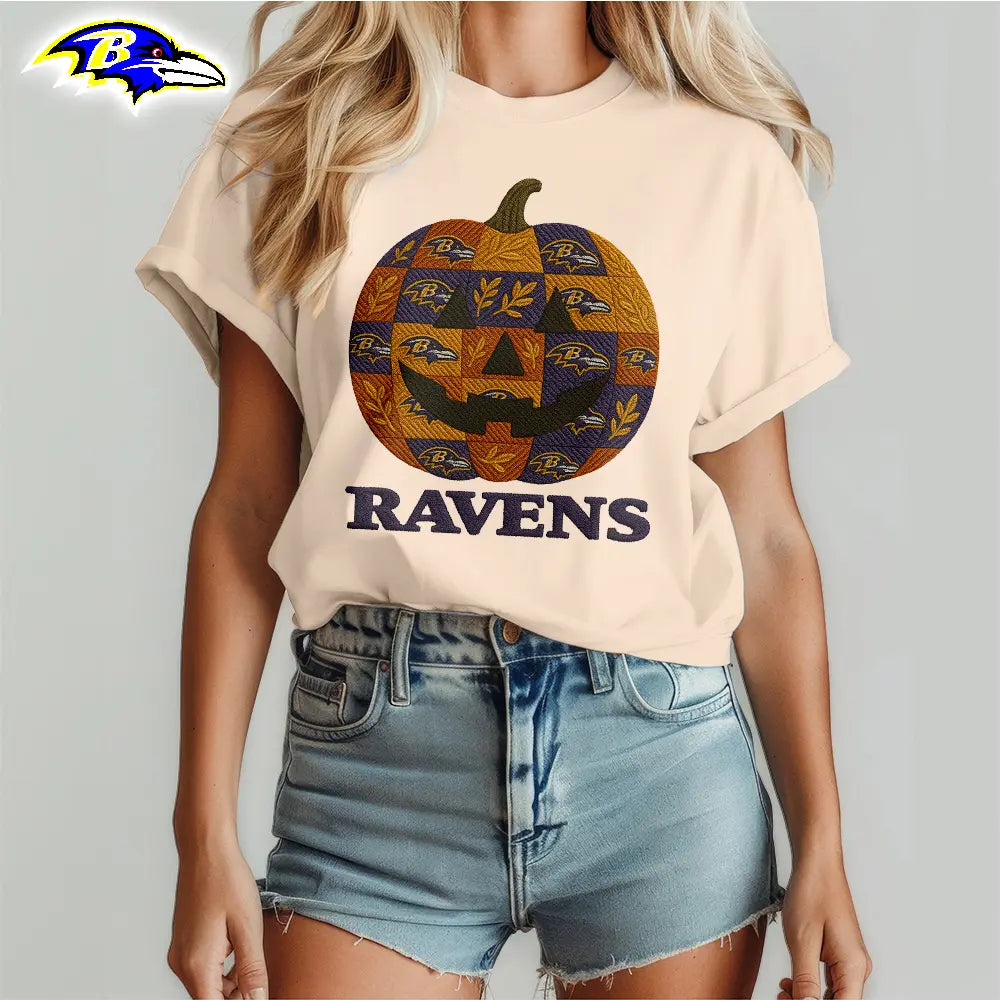 Baltimore Ravens | Premium NFL Pumpkin Shirt – HuddleStyle.com - Image 3