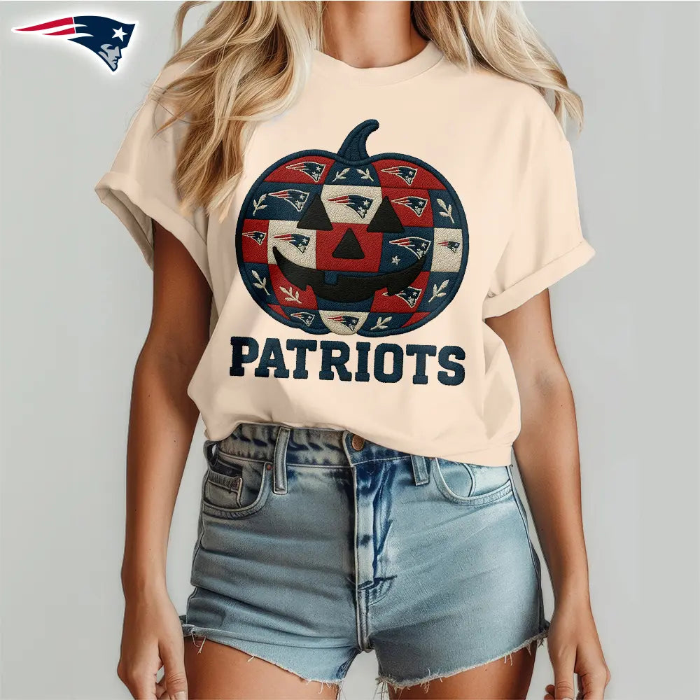 New England Patriots | Premium NFL Pumpkin Shirt – HuddleStyle.com - Image 3