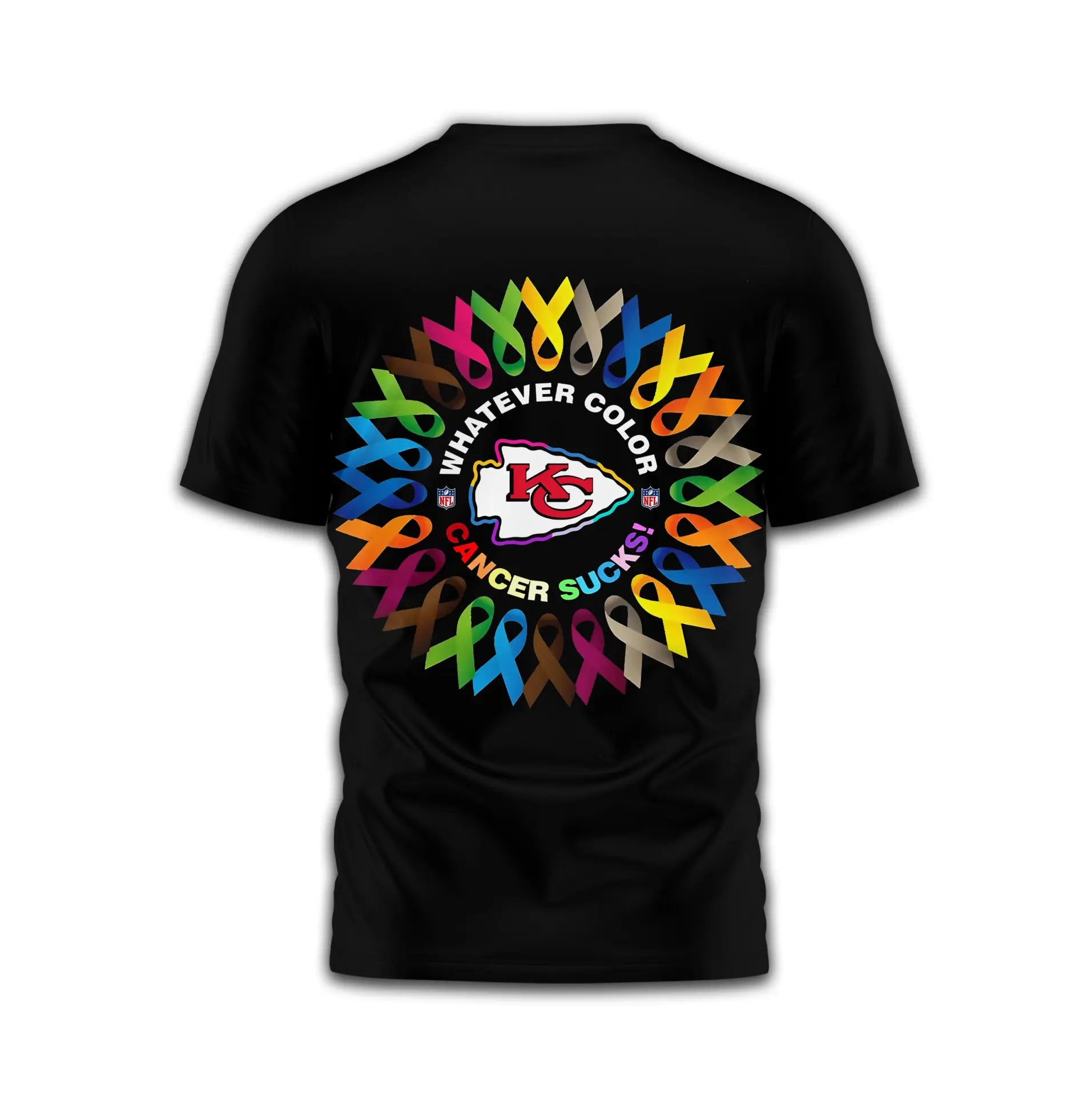 Kansas City Chiefs | Premium Fight Cancer In All Colors 3D Shirt TD – HuddleStyle.com - Main