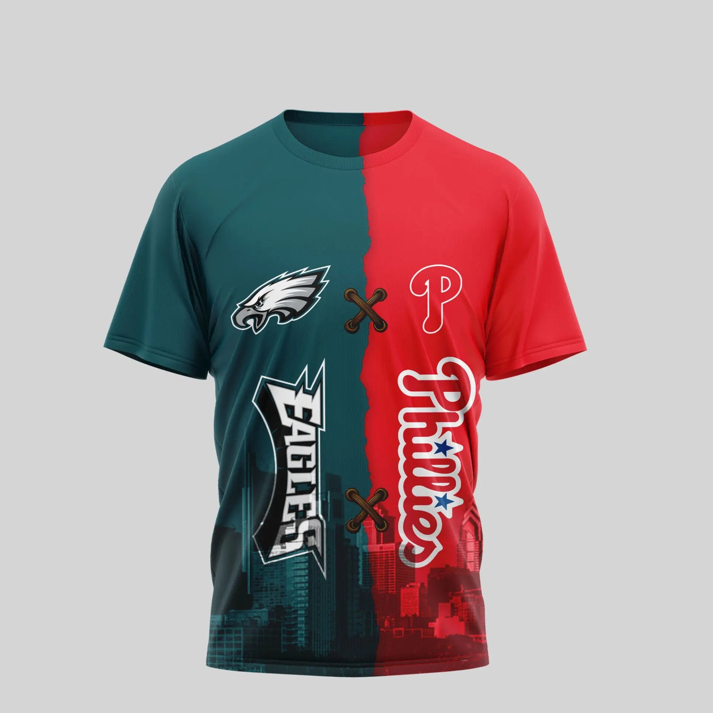 Philadelphia Eagles – Philadelphia Phillies | Kiss Cam Caught Cheating 3D Shirt TD – HuddleStyle.com - Image 2