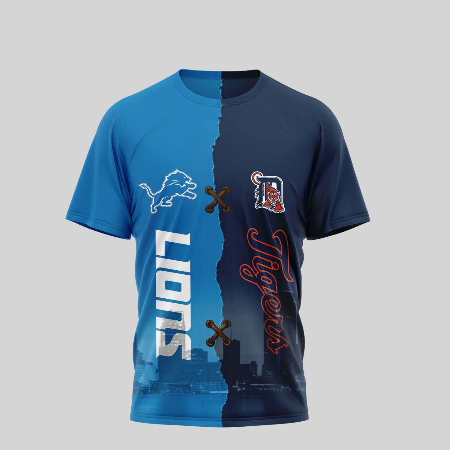 Detroit Lions – Detroit Tigers | Kiss Cam Caught Cheating 3D Shirt TD – HuddleStyle.com - Image 3